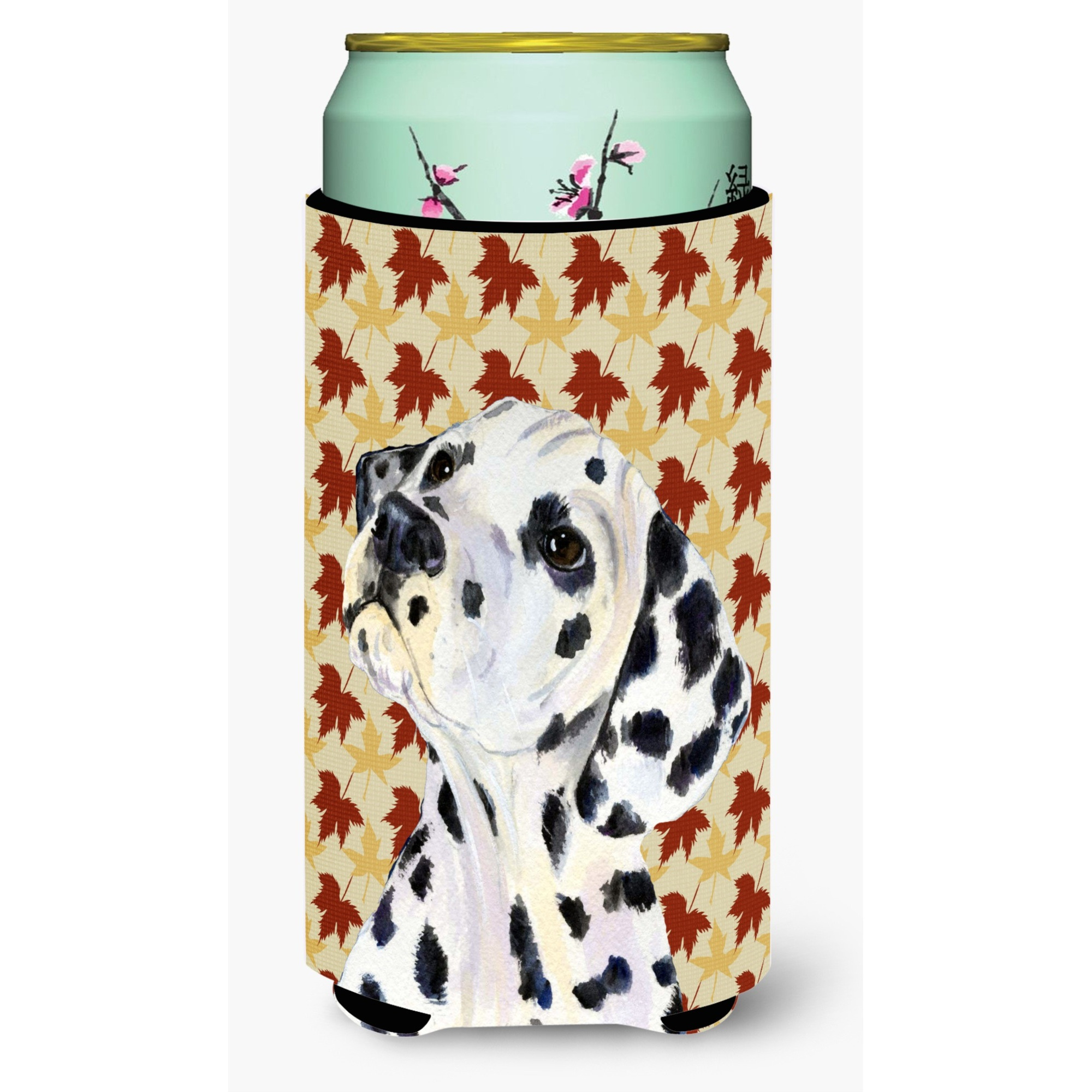 Dalmatian Fall Leaves Portrait  Tall Boy Beverage Insulator Beverage Insulator Hugger