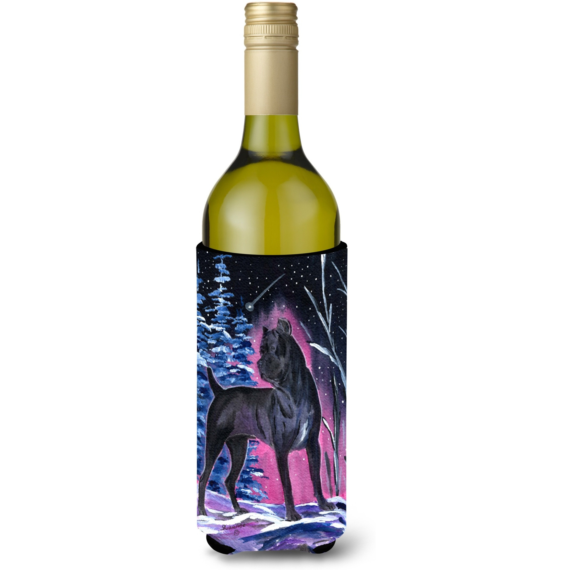 Starry Night Cane Corso Wine Bottle Beverage Insulator Beverage Insulator Hugger