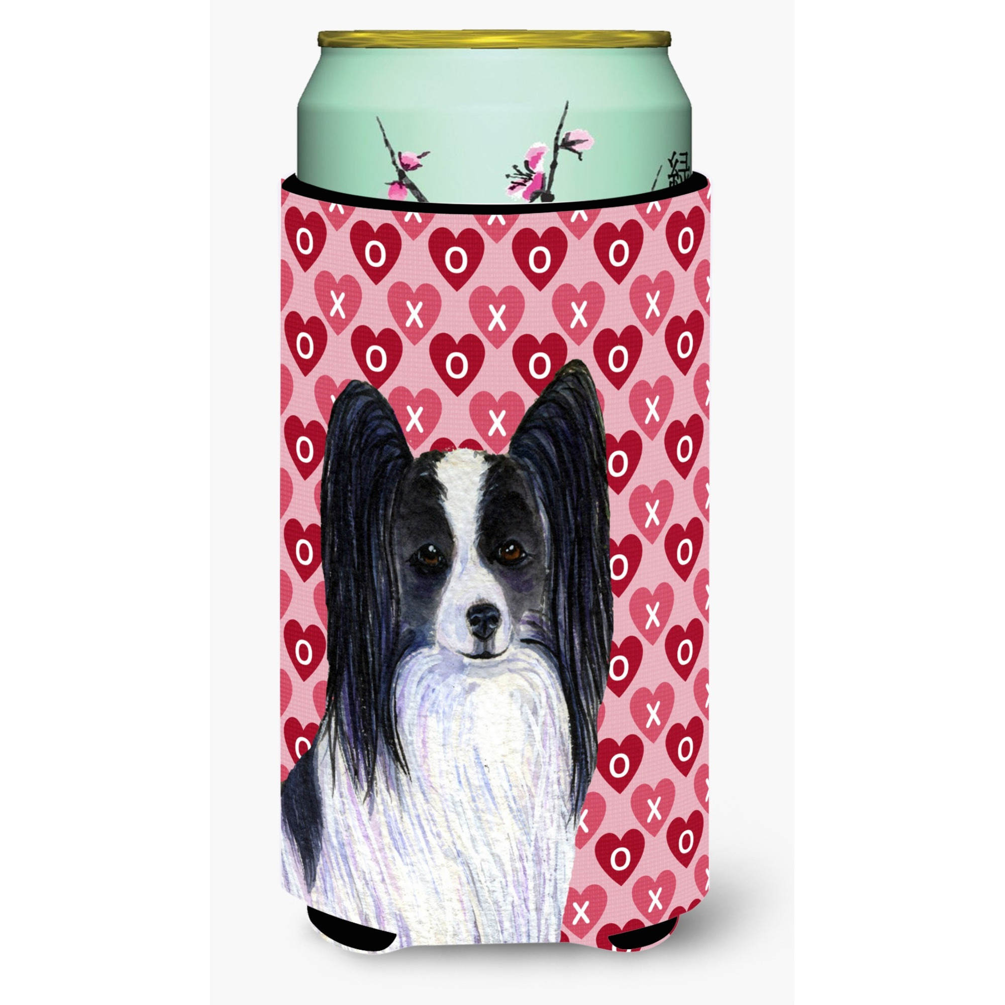 Papillon Hearts Love and Valentine's Day Portrait  Tall Boy Beverage Insulator Beverage Insulator Hugger