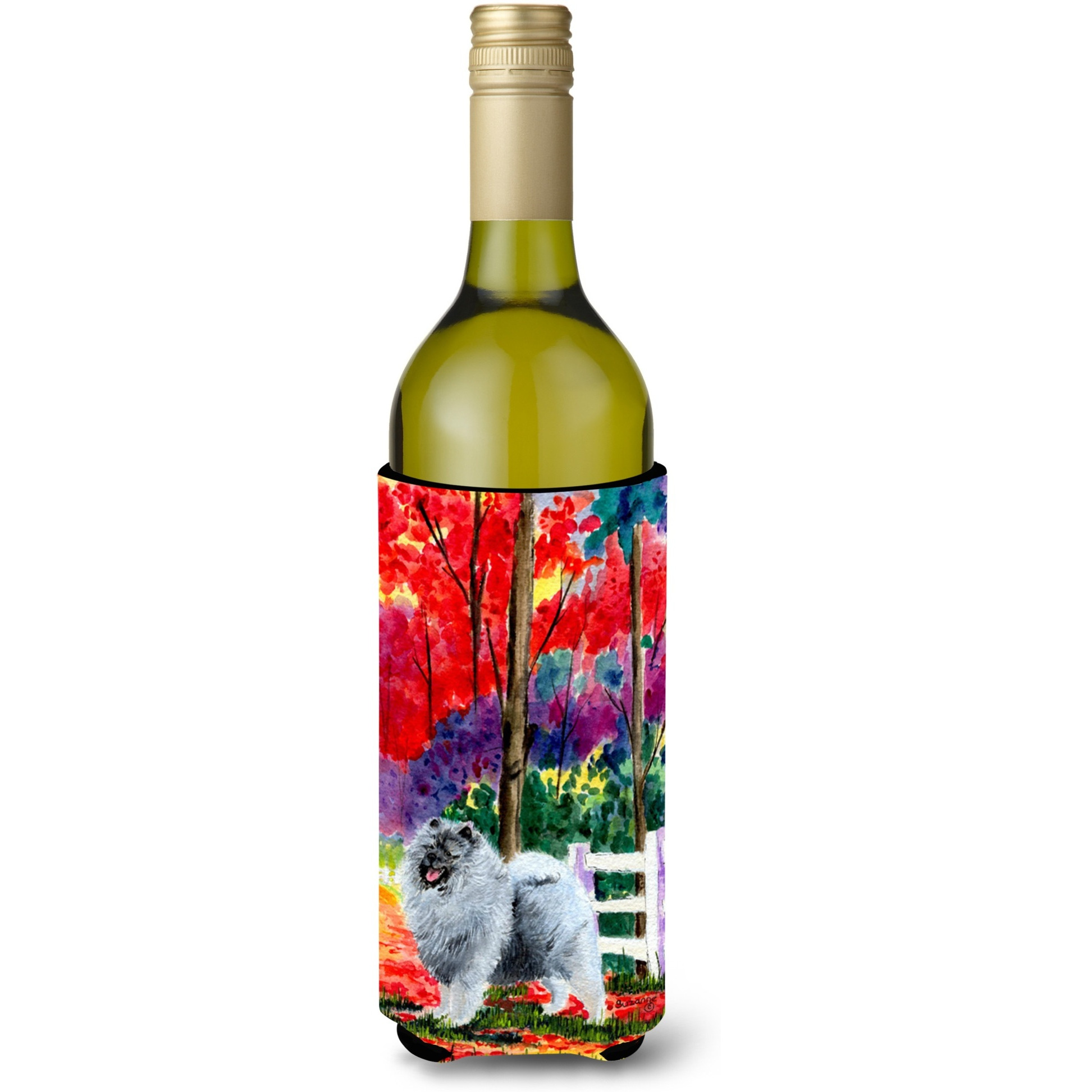 Keeshond Wine Bottle Beverage Insulator Beverage Insulator Hugger SS8432LITERK