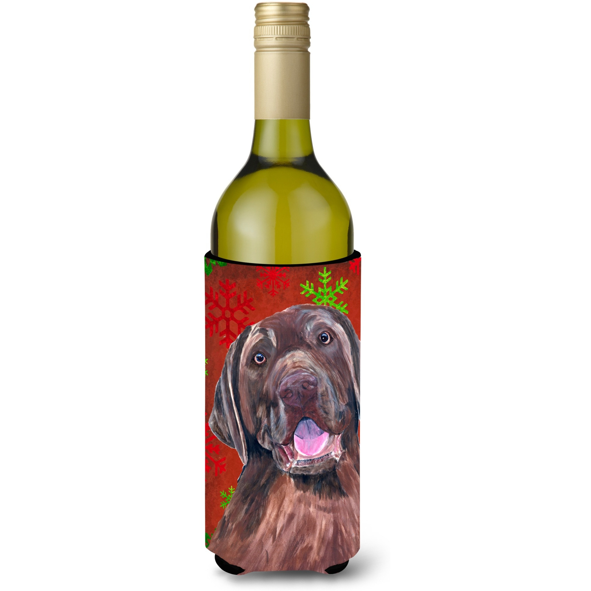 Labrador Snowflakes Holiday Christmas Wine Bottle Beverage Insulator Beverage Insulator Hugger