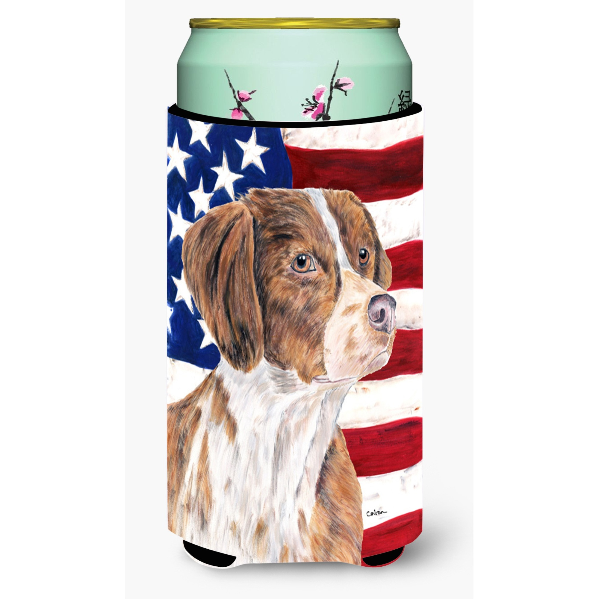&quotCaroline's Treasures USA American Flag with Brittany Koozie Hugger, Tall, Multicolor"