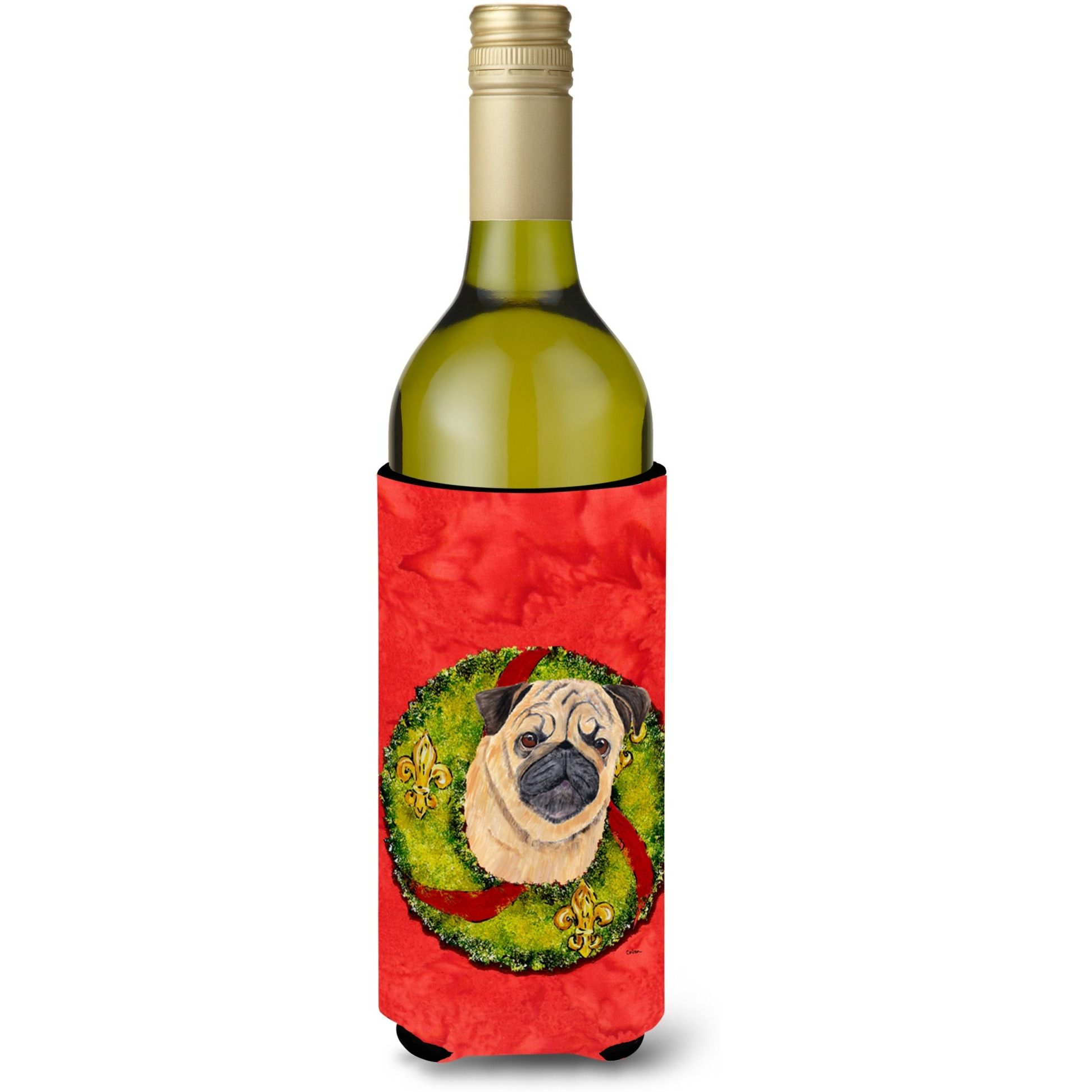 Pug Wine Bottle Beverage Insulator Beverage Insulator Hugger SC9102LITERK