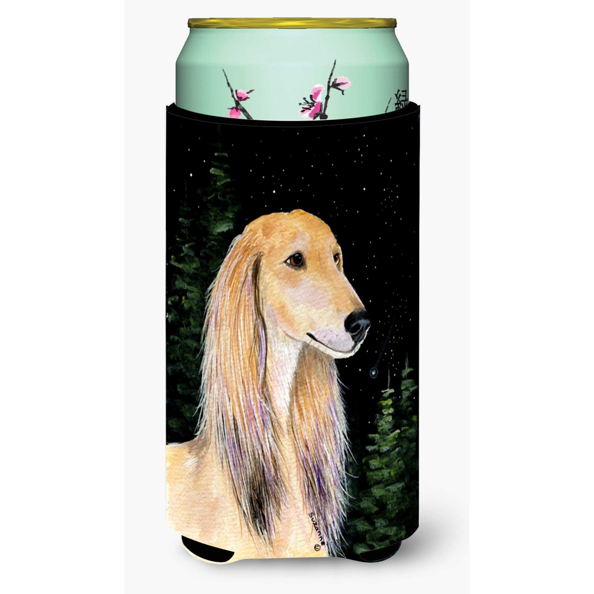 Starry Night Saluki  Tall Boy Beverage Insulator Beverage Insulator Hugger