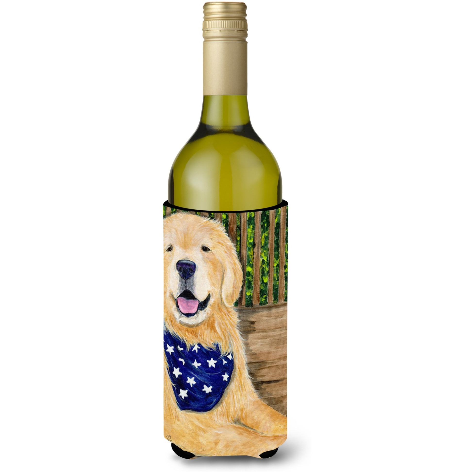 Golden Retriever Wine Bottle Beverage Insulator Beverage Insulator Hugger SS8972LITERK