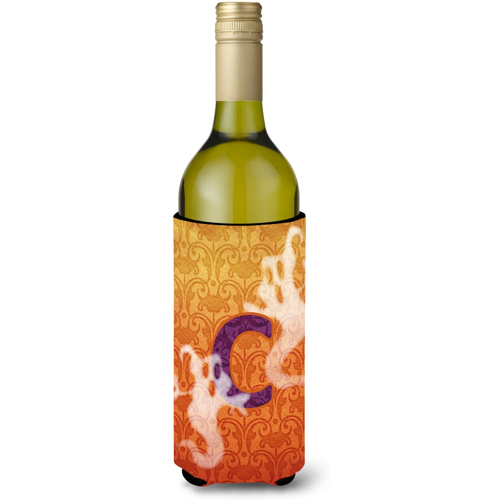 Halloween Ghosts  Initial  Letter C Wine Bottle Beverage Insulator Beverage Insulator Hugger