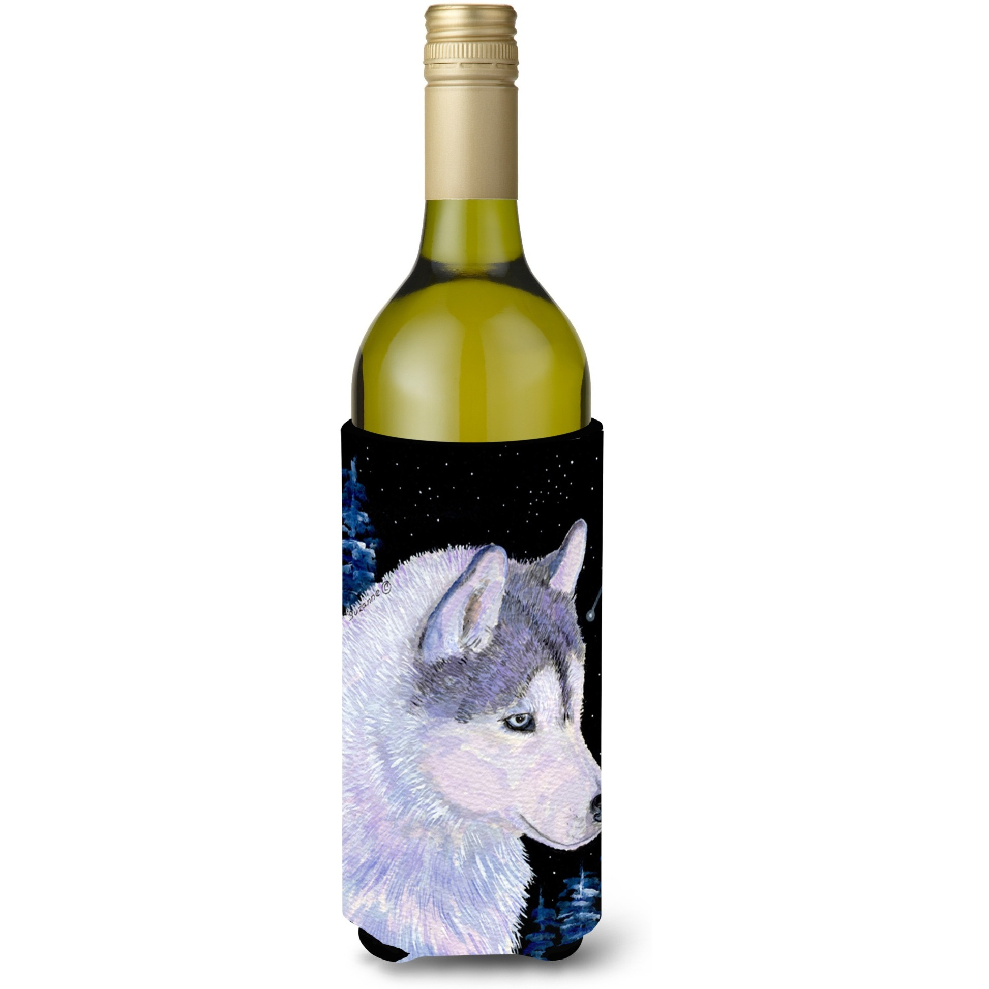 Siberian Husky Wine Bottle Beverage Insulator Beverage Insulator Hugger SS8617LITERK