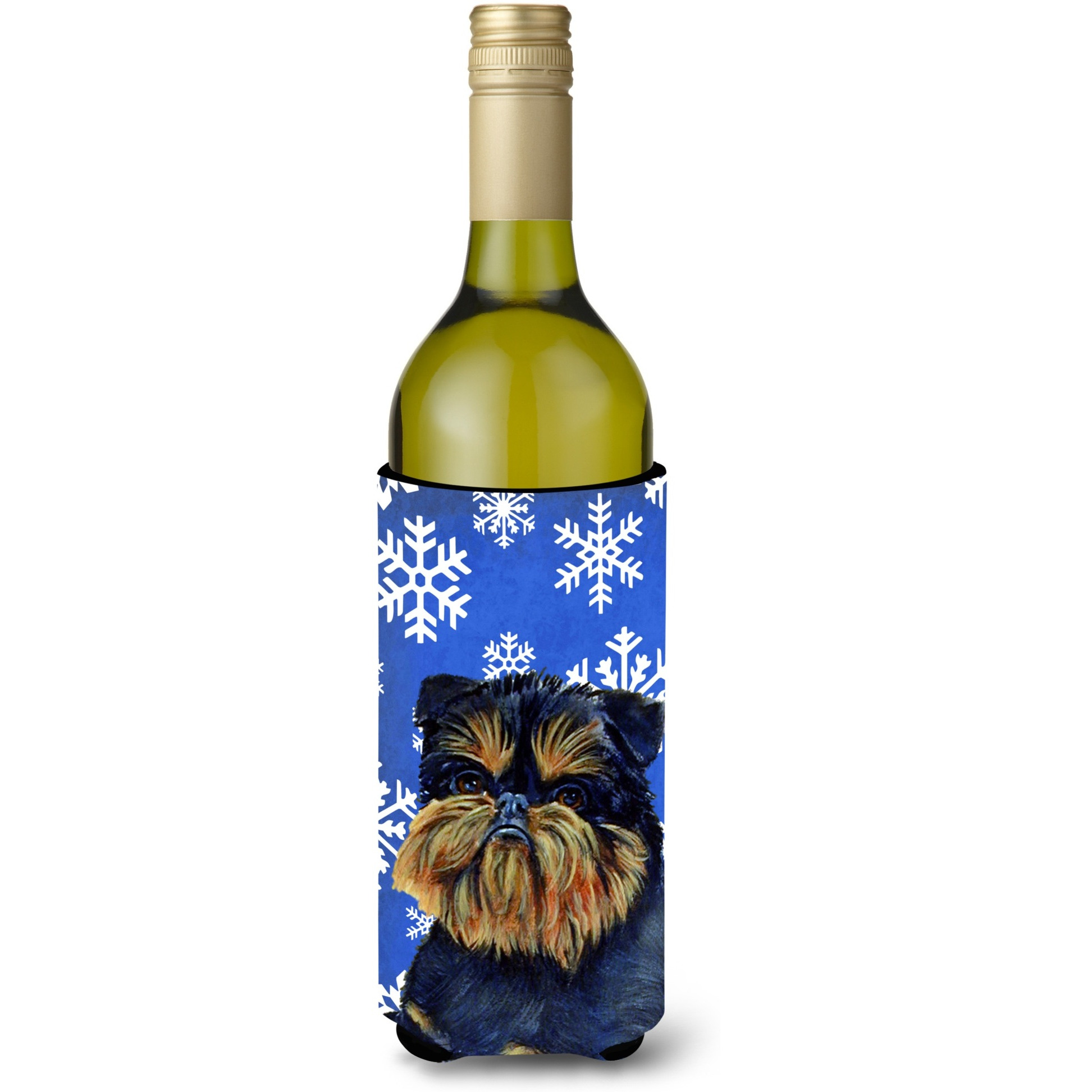 Brussels Griffon   Holiday Wine Bottle Beverage Insulator Beverage Insulator Hugger