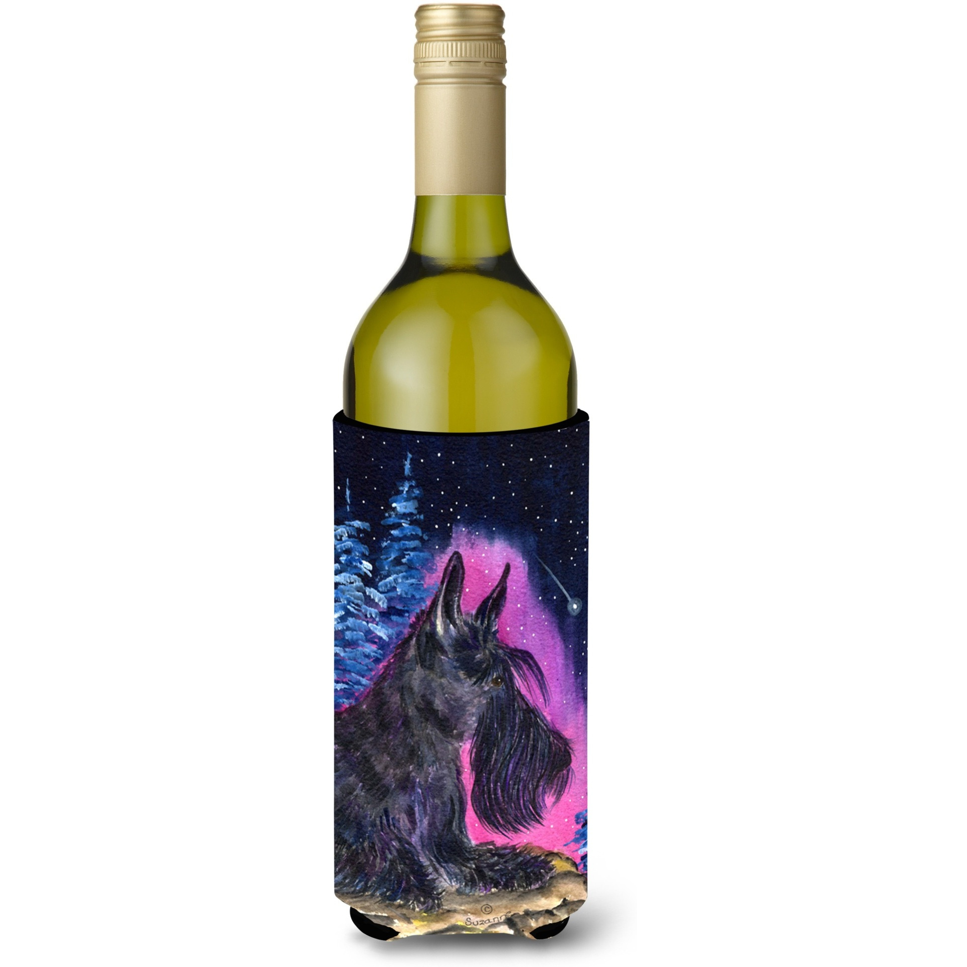 Starry Night Scottish Terrier Wine Bottle Beverage Insulator Beverage Insulator Hugger