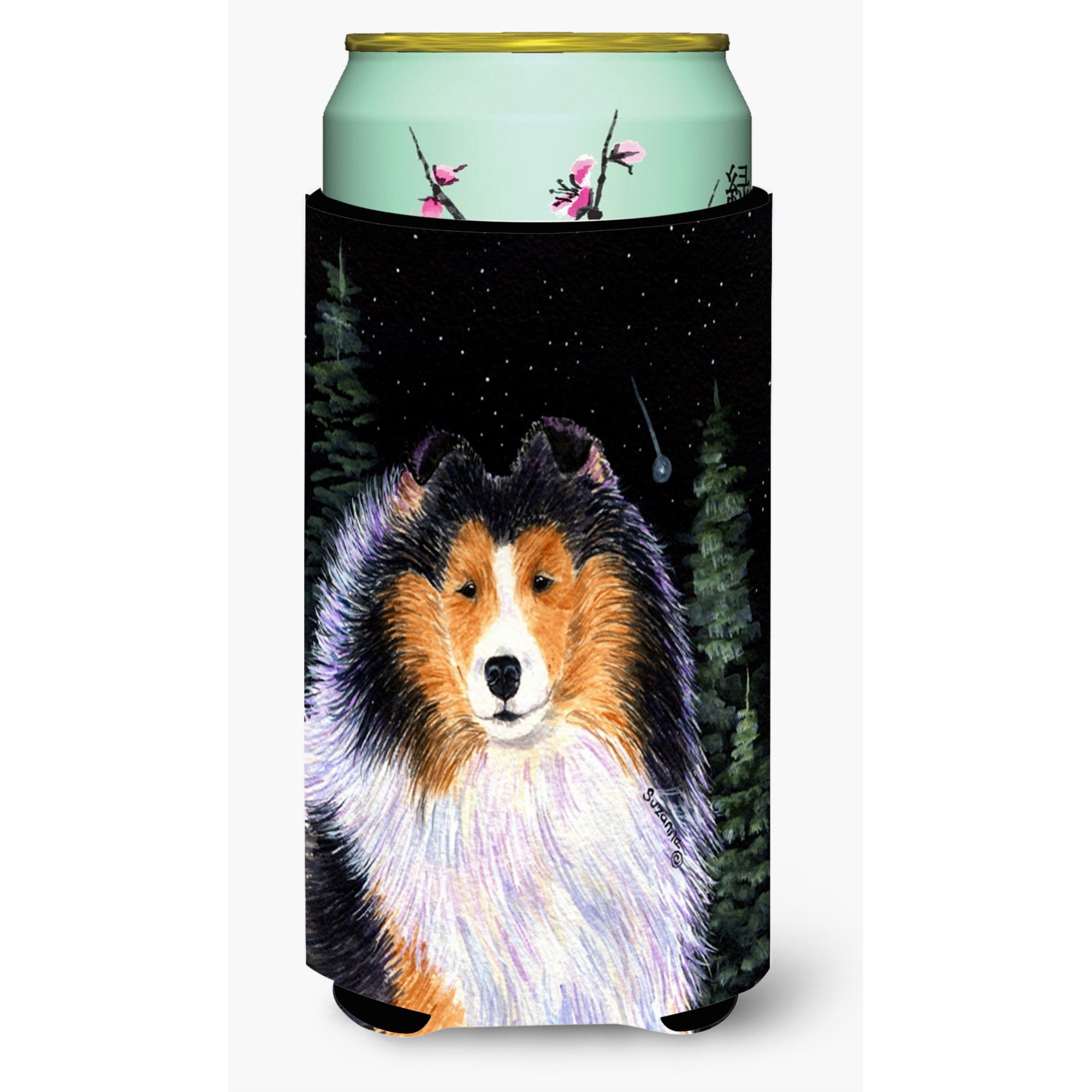 Starry Night Collie  Tall Boy Beverage Insulator Beverage Insulator Hugger
