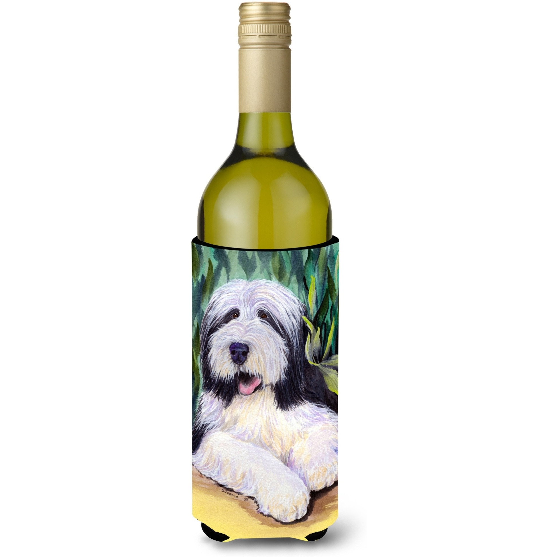 Bearded Collie Wine Bottle Beverage Insulator Beverage Insulator Hugger