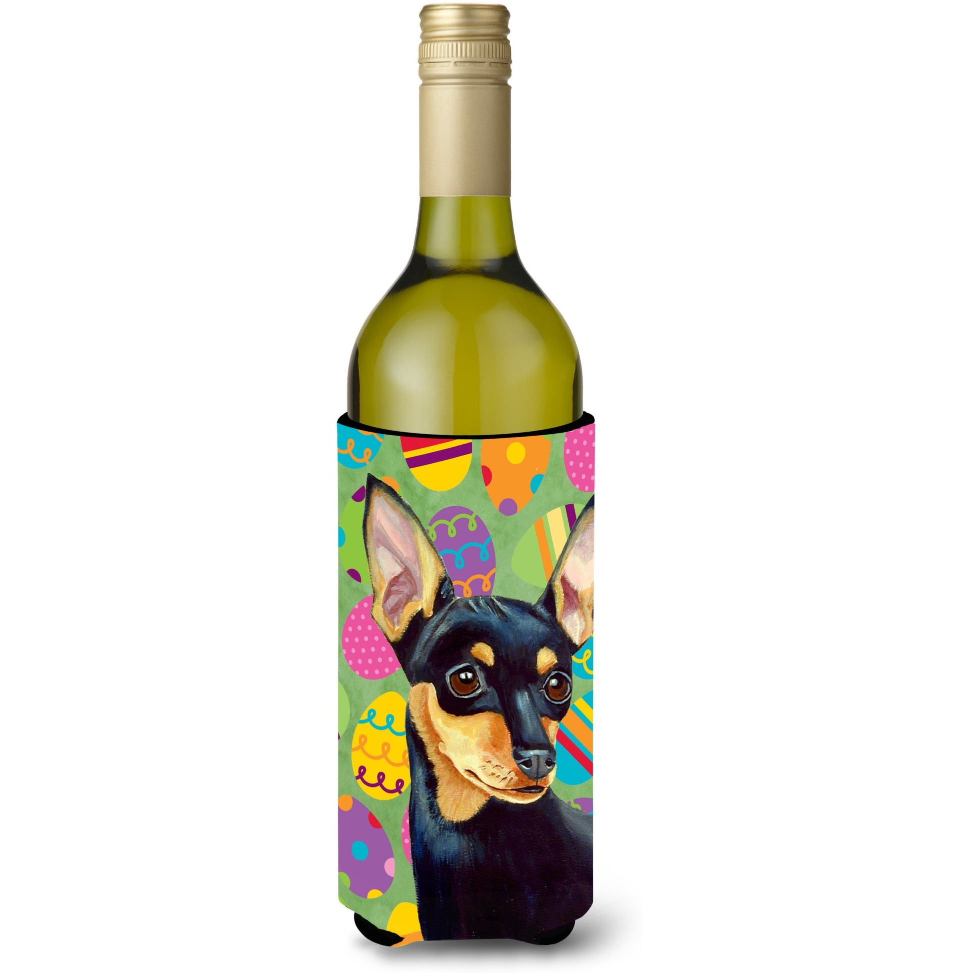 Min Pin Easter Eggtravaganza Wine Bottle Beverage Insulator Beverage Insulator Hugger