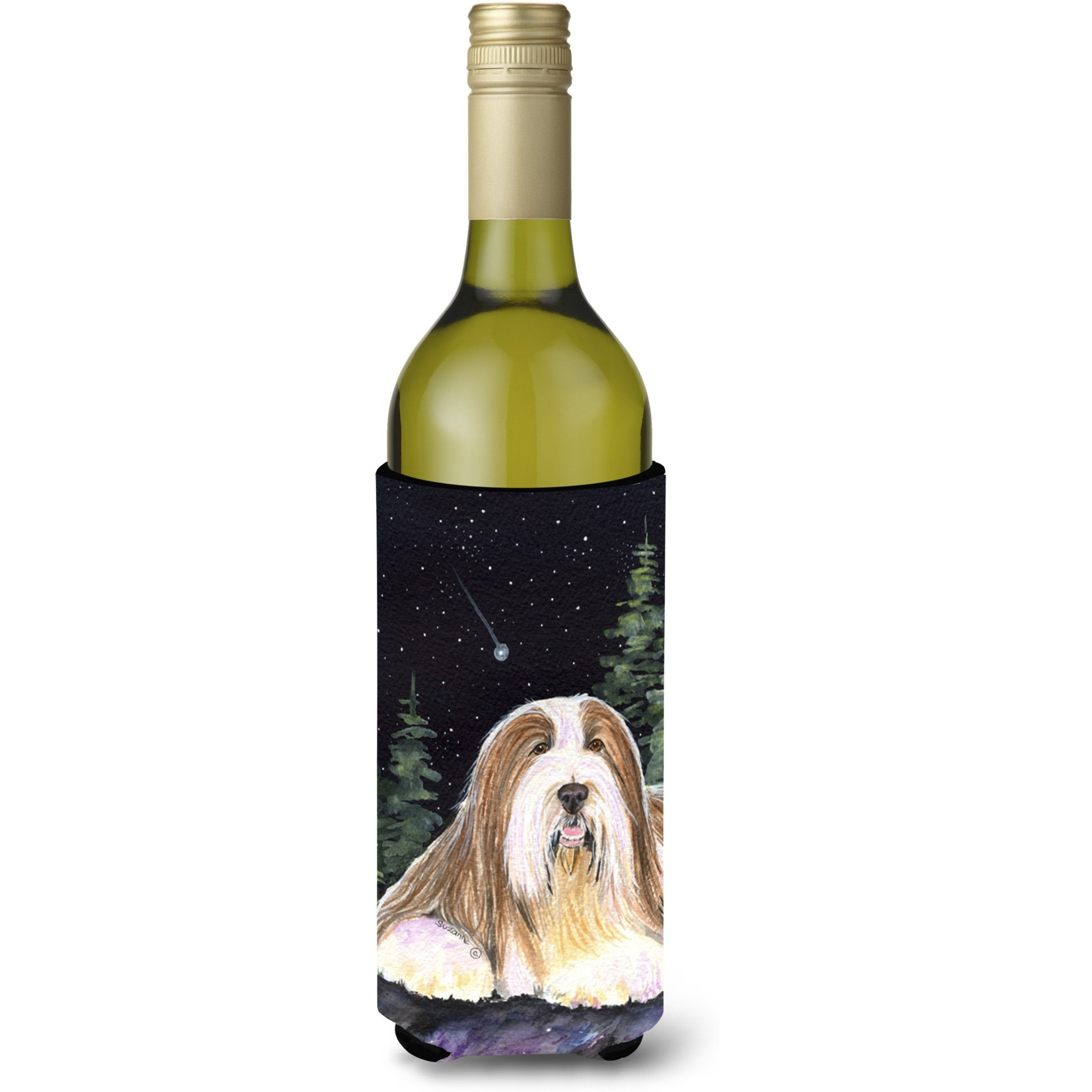 Starry Night Bearded Collie Wine Bottle Beverage Insulator Beverage Insulator Hugger SS8529LITERK