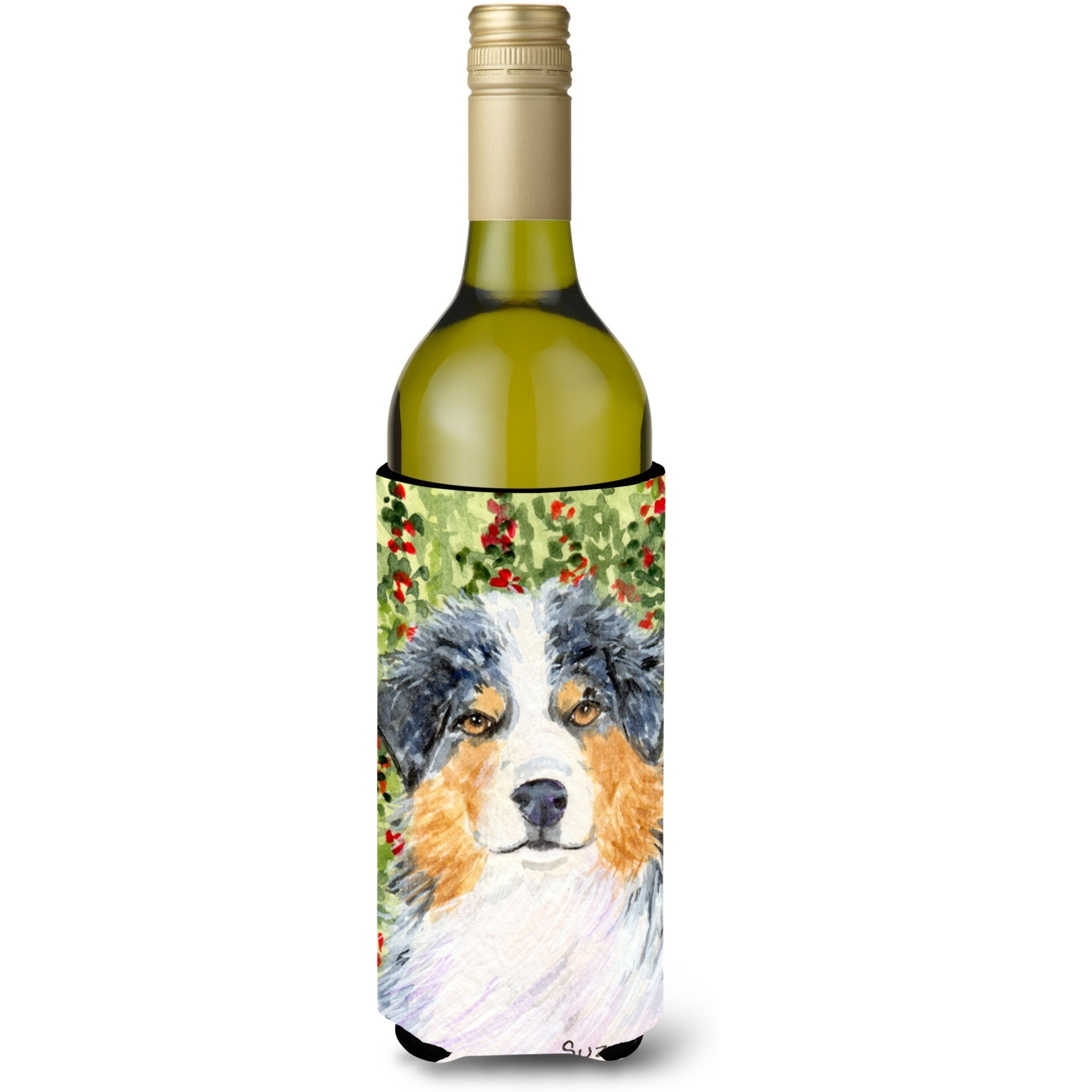 Australian Shepherd Wine Bottle Beverage Insulator Beverage Insulator Hugger SS8848LITERK