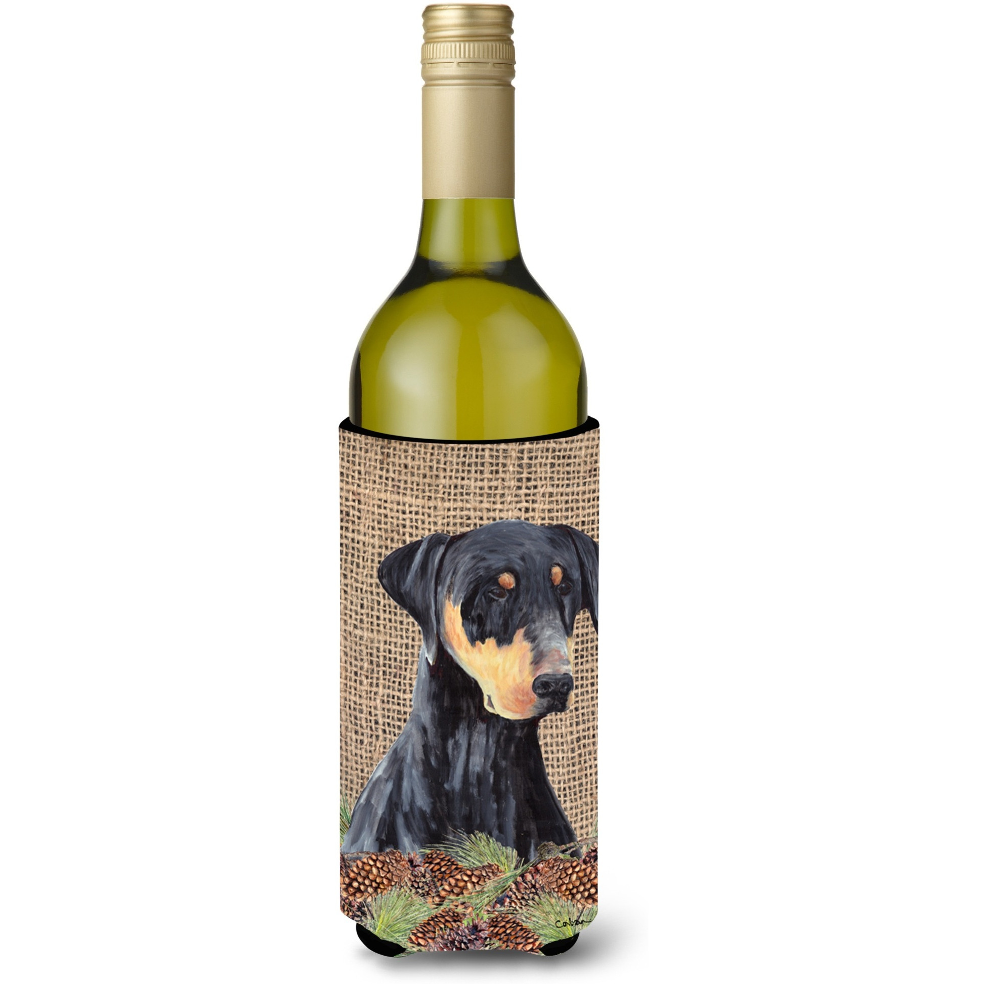 Doberman Wine Bottle Beverage Insulator Beverage Insulator Hugger