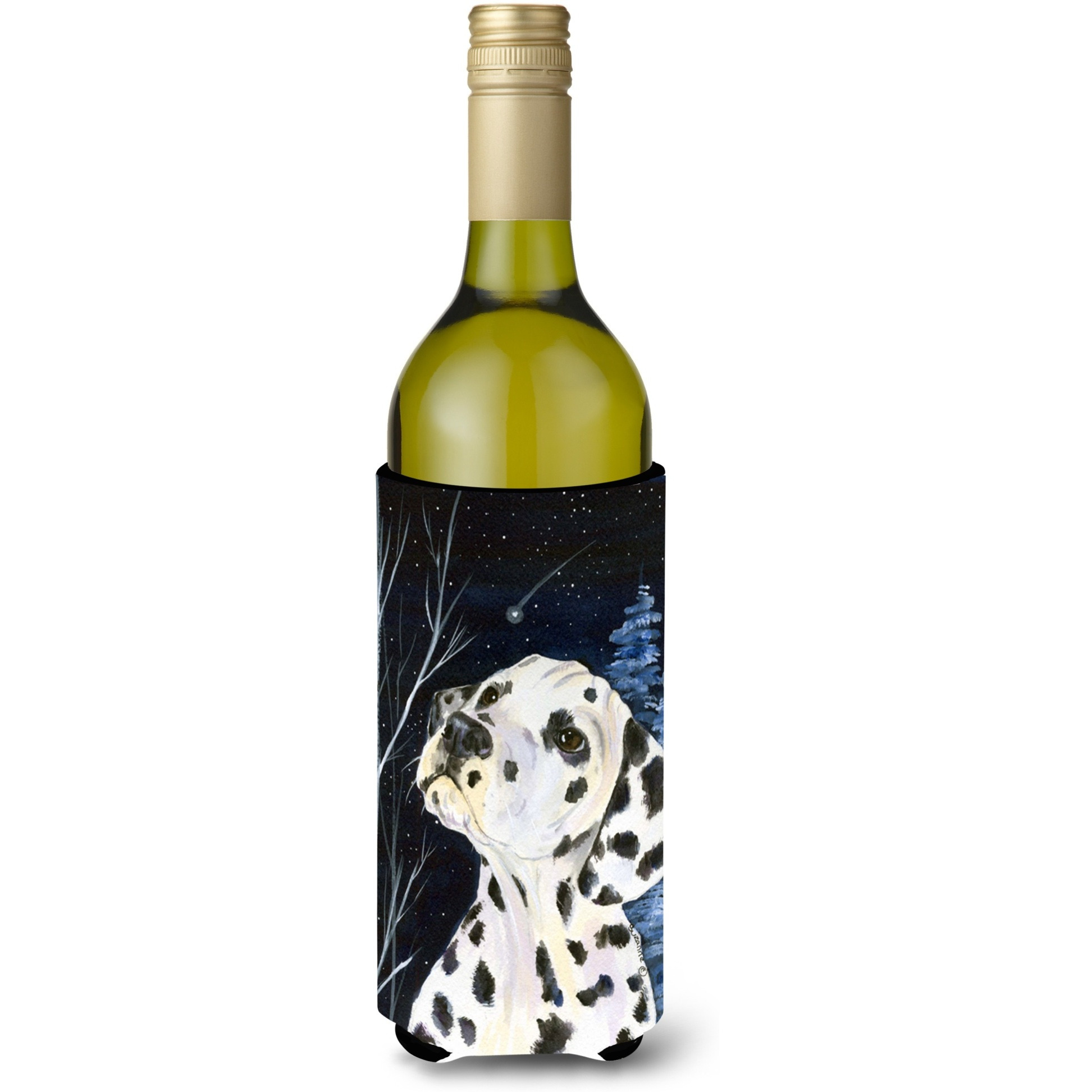 Starry Night Dalmatian Wine Bottle Beverage Insulator Beverage Insulator Hugger