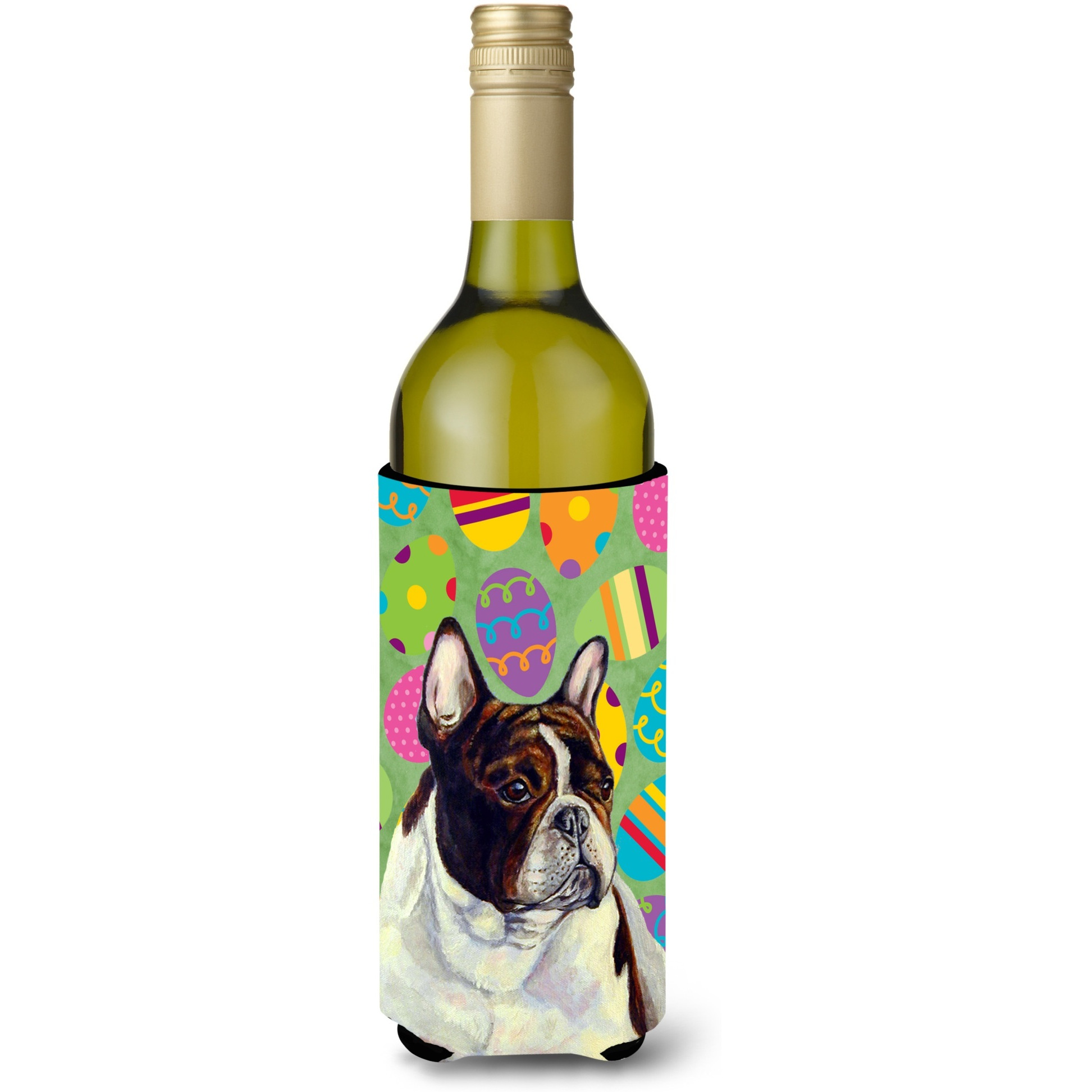 French Bulldog Easter Eggtravaganza Wine Bottle Beverage Insulator Beverage Insulator Hugger