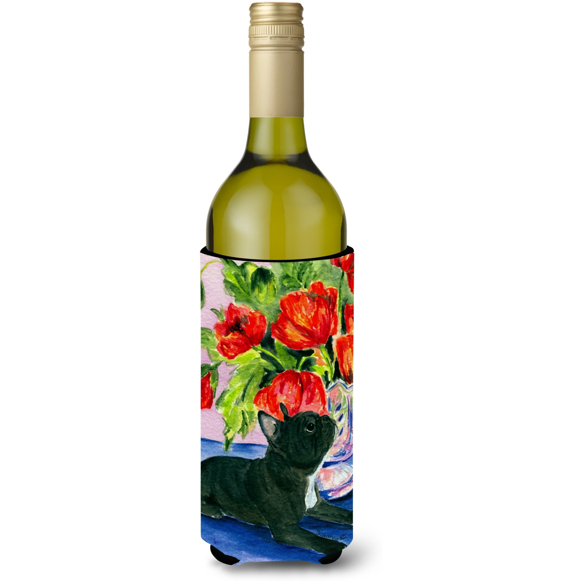 French Bulldog Wine Bottle Beverage Insulator Beverage Insulator Hugger SS8308LITERK