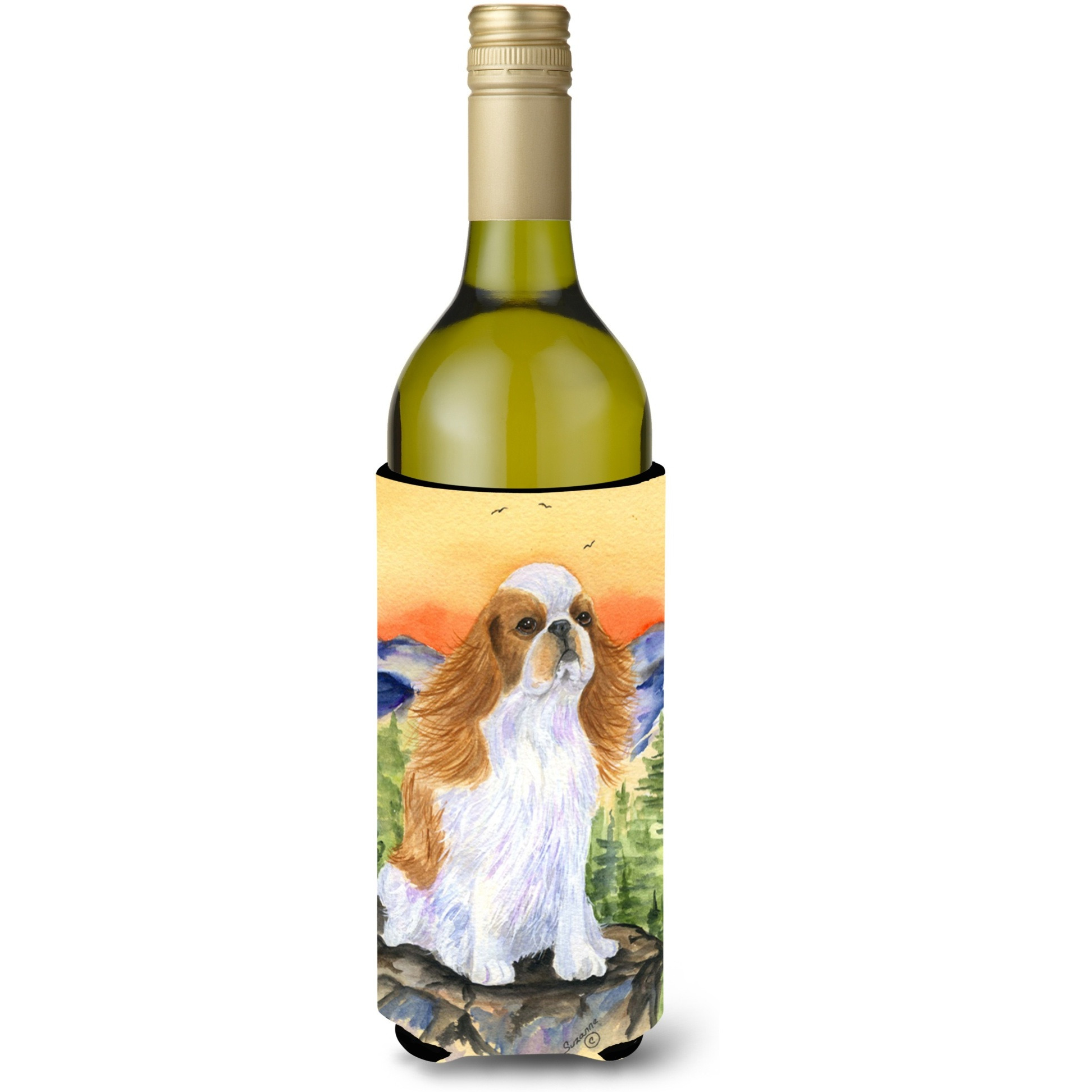 English Toy Spaniel Wine Bottle Beverage Insulator Beverage Insulator Hugger SS8311LITERK