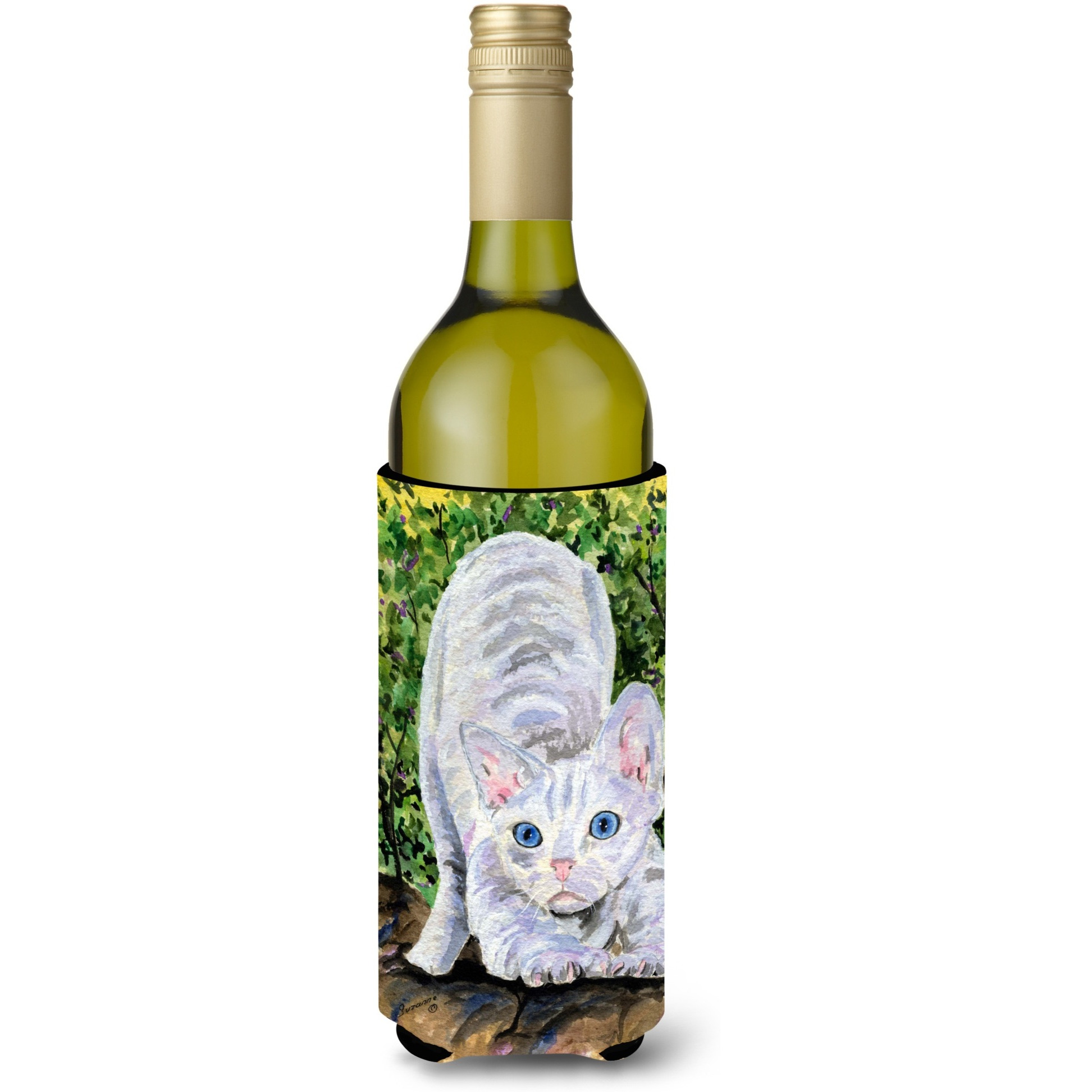 Cat - Devon Rex Wine Bottle Beverage Insulator Beverage Insulator Hugger