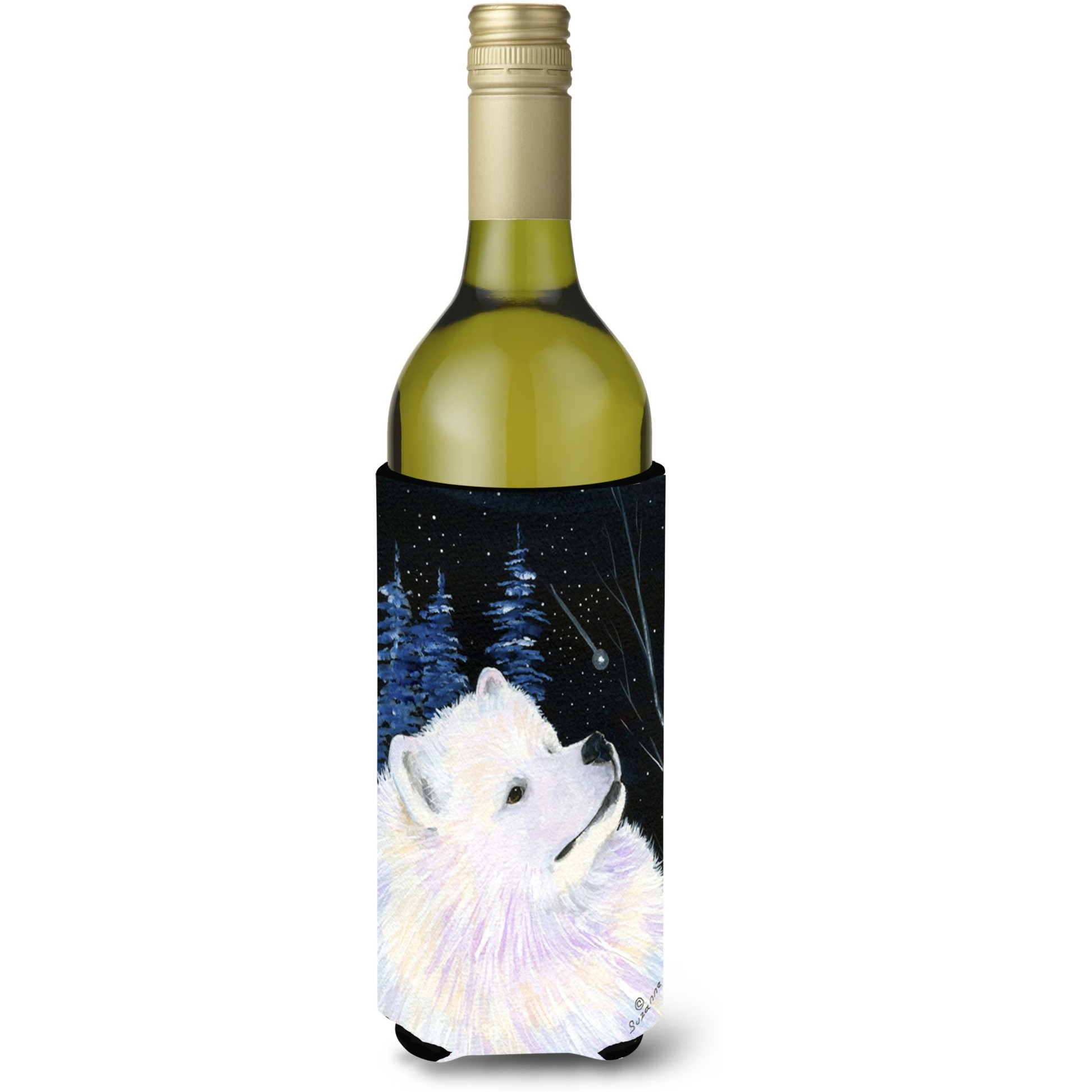 Starry Night Samoyed Wine Bottle Beverage Insulator Beverage Insulator Hugger