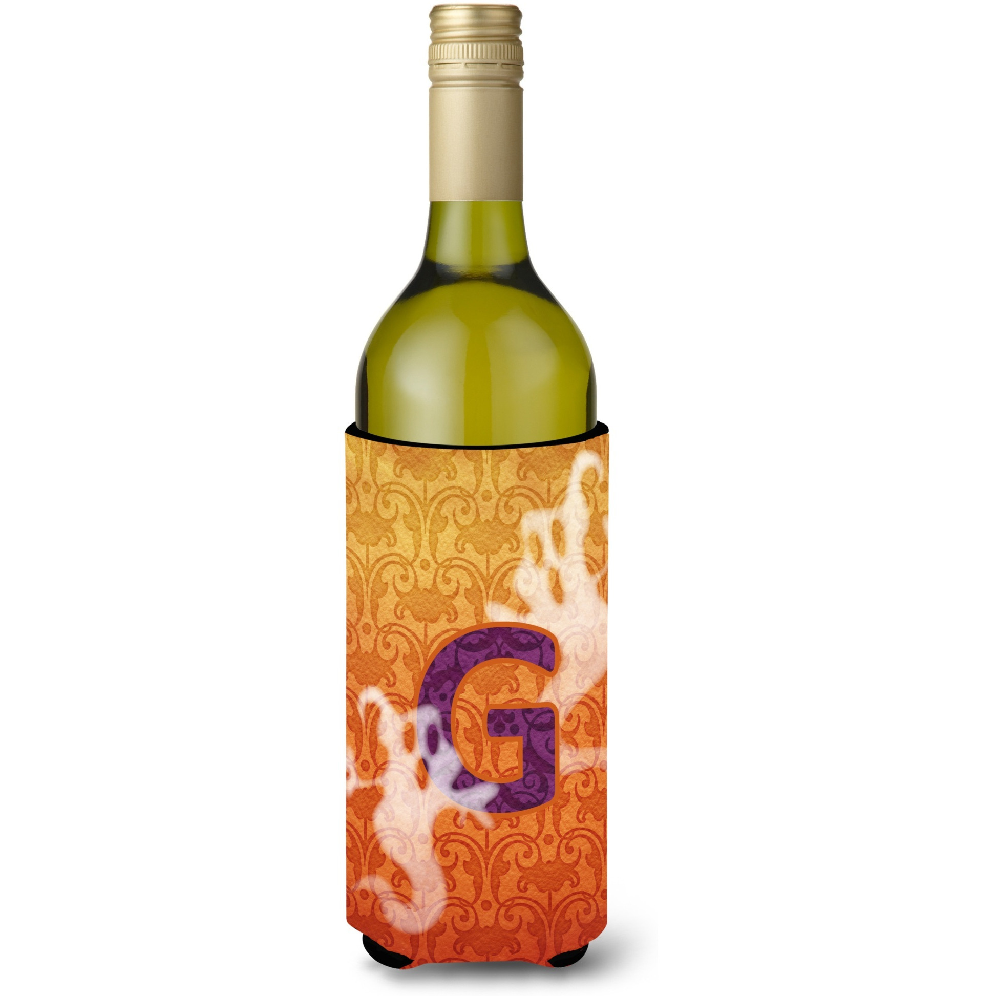 Halloween Ghosts Monogram Initial  Letter G Wine Bottle Beverage Insulator Beverage Insulator Hugger