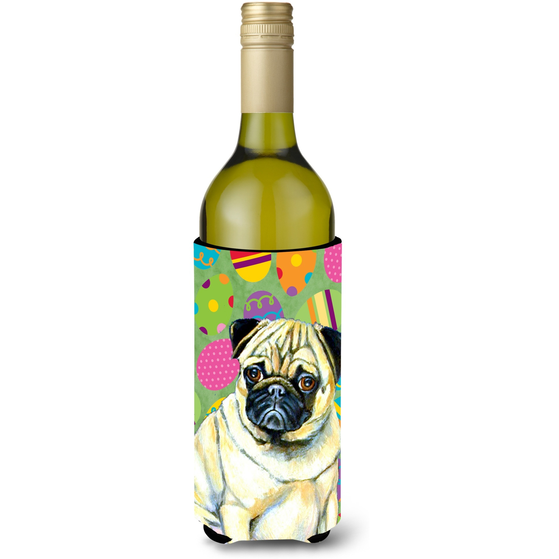 Pug Easter Eggtravaganza Wine Bottle Beverage Insulator Beverage Insulator Hugger