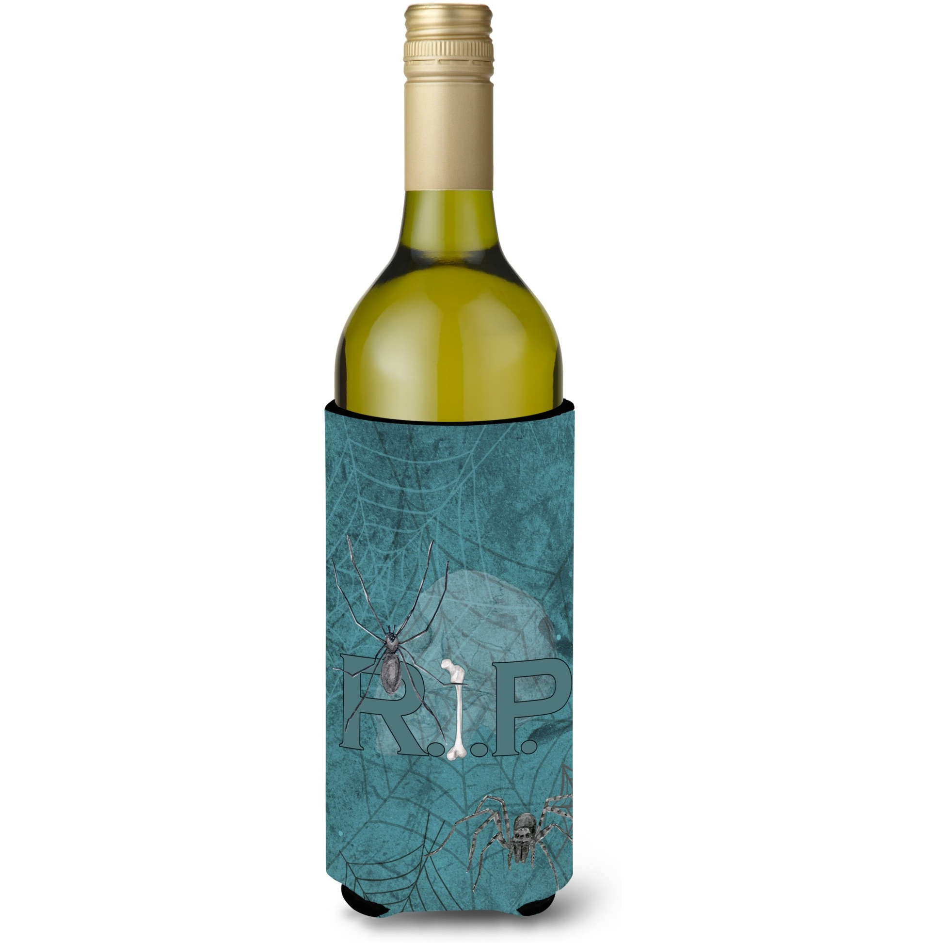 RIP Rest in Peace with spider web Halloween Wine Bottle Beverage Insulator Beverage Insulator Hugger