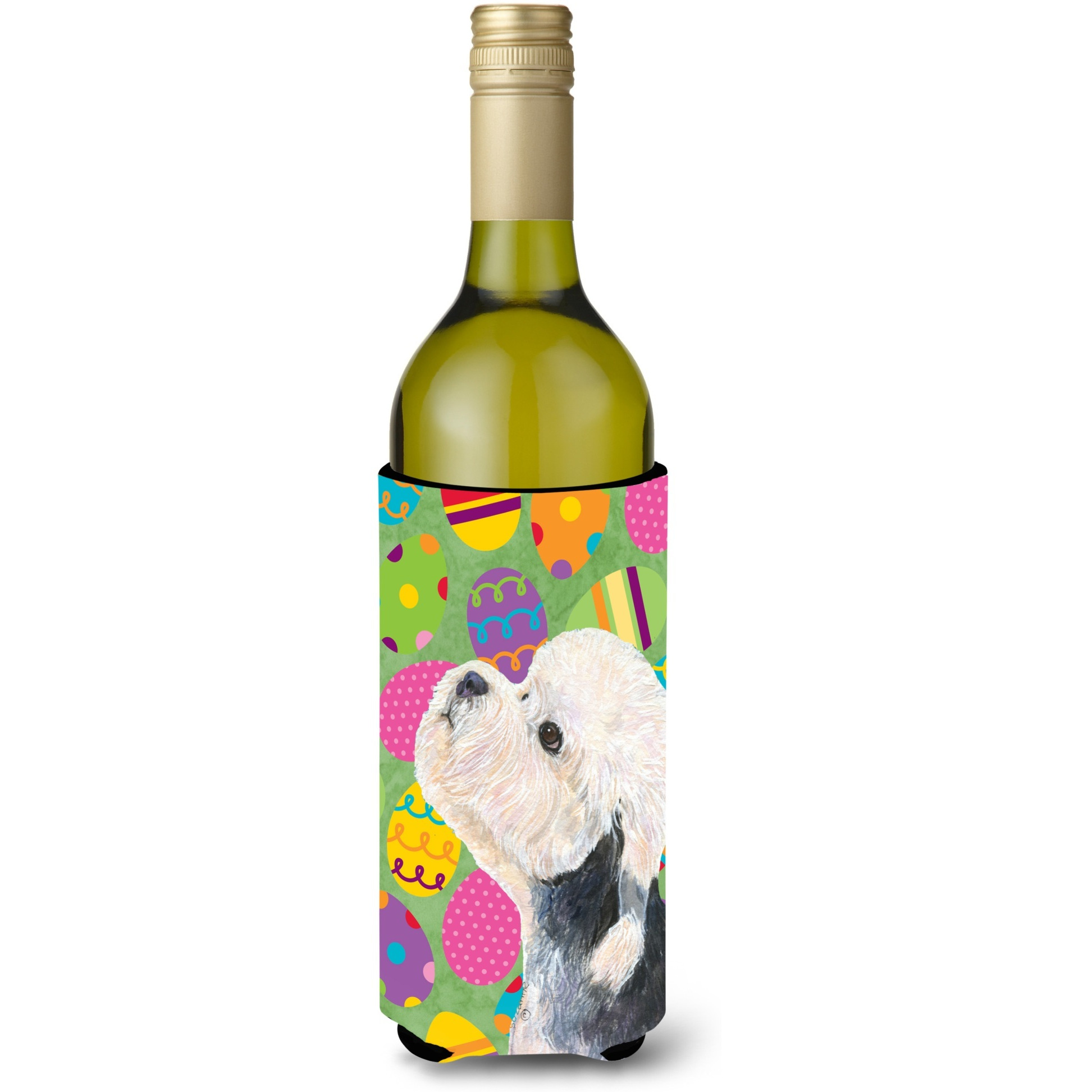 Dandie Dinmont Terrier Easter Eggtravaganza Wine Bottle Beverage Insulator Beverage Insulator Hugger