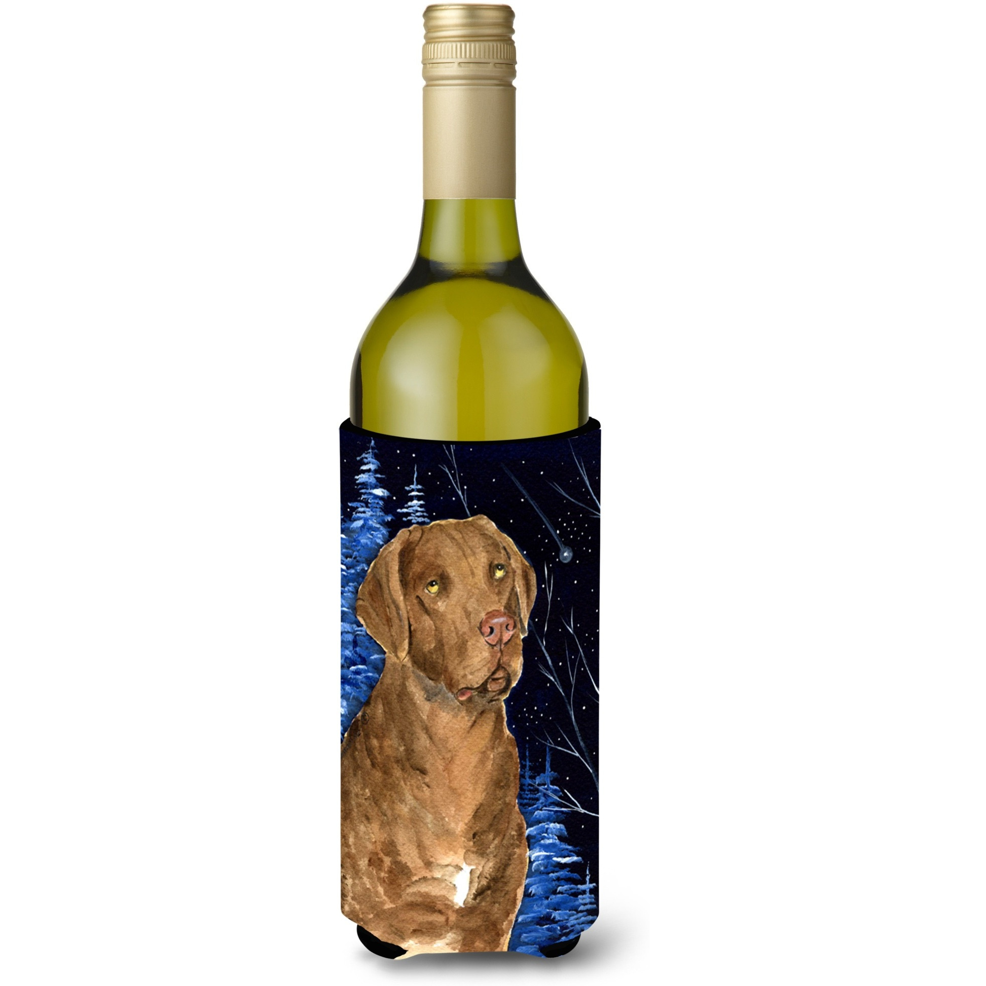 Starry Night Chesapeake Bay Retriever Wine Bottle Beverage Insulator Beverage Insulator Hugger SS8384LITERK