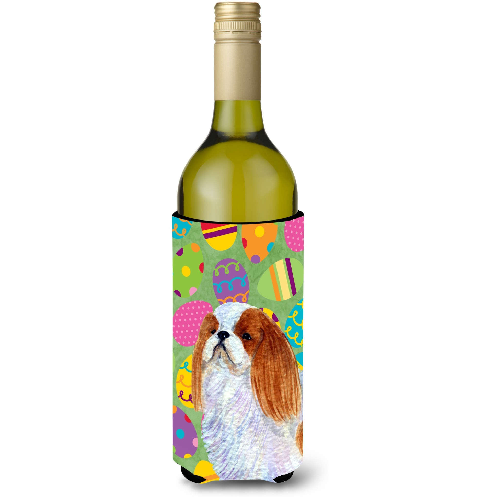 English Toy Spaniel Easter Eggtravaganza Wine Bottle Beverage Insulator Beverage Insulator Hugger