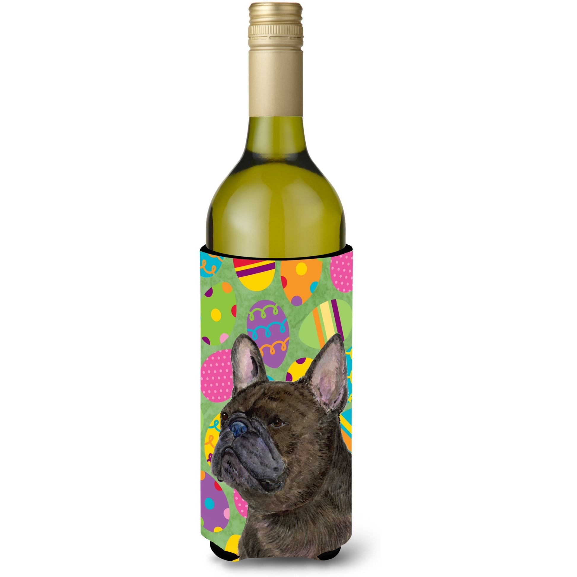 French Bulldog Easter Eggtravaganza Wine Bottle Beverage Insulator Beverage Insulator Hugger SS4864LITERK