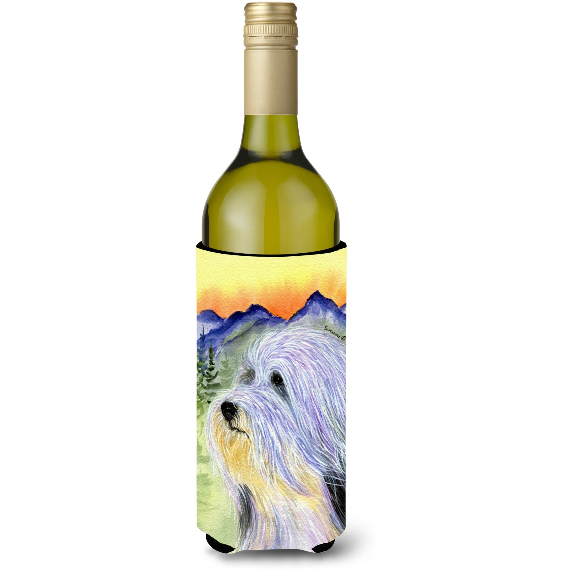 Bearded Collie Wine Bottle Beverage Insulator Beverage Insulator Hugger SS8244LITERK