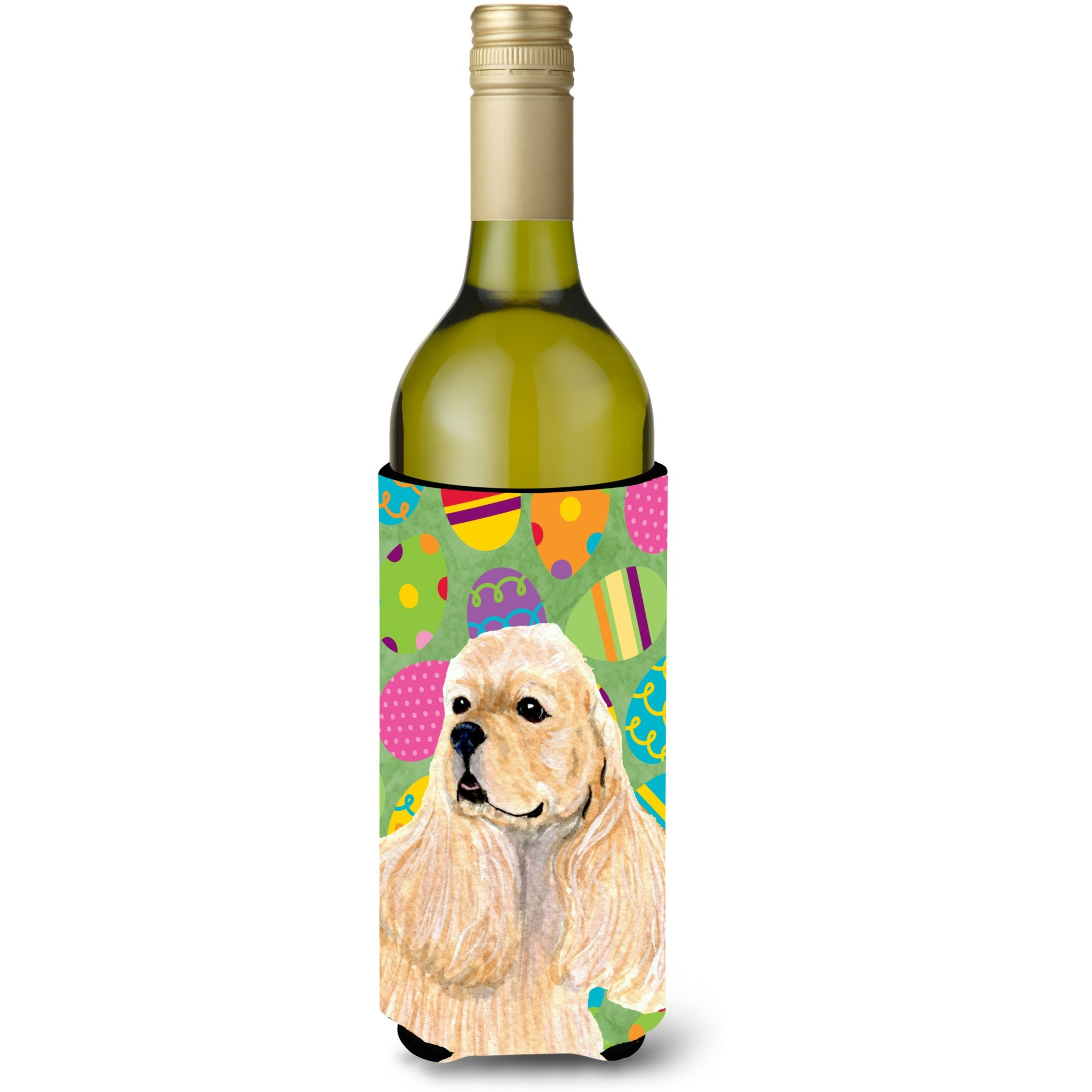 Cocker Spaniel Easter Eggtravaganza Wine Bottle Beverage Insulator Beverage Insulator Hugger SS4867LITERK