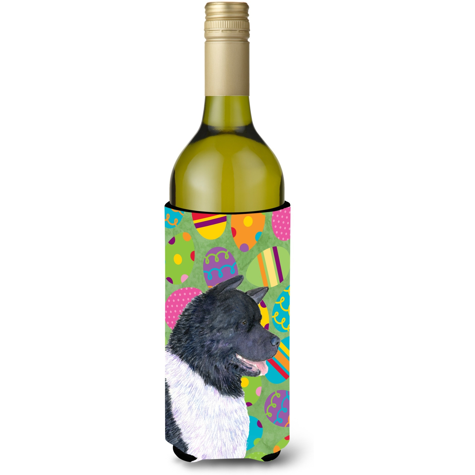 Akita Easter Eggtravaganza Wine Bottle Beverage Insulator Beverage Insulator Hugger