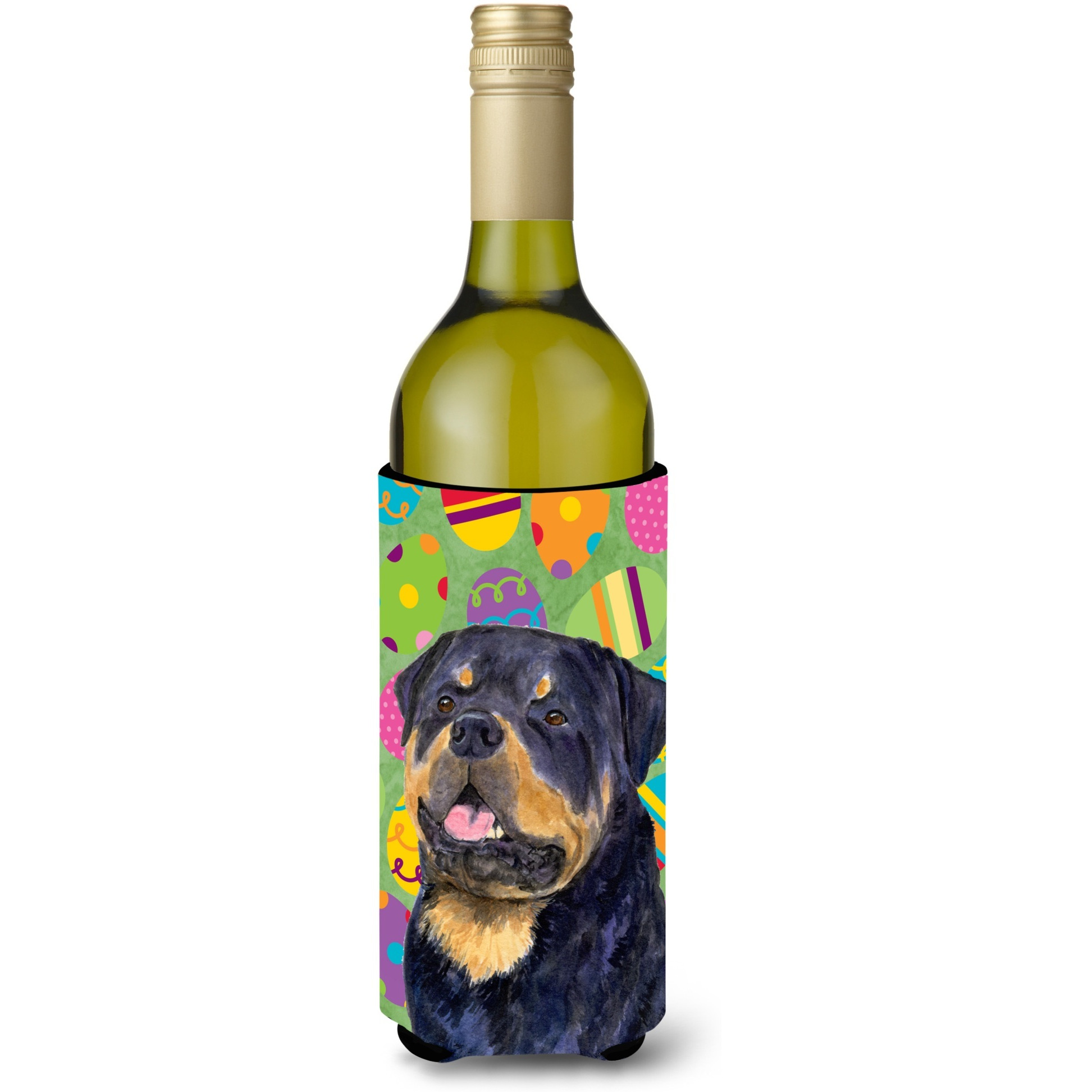 Rottweiler Easter Eggtravaganza Wine Bottle Beverage Insulator Beverage Insulator Hugger
