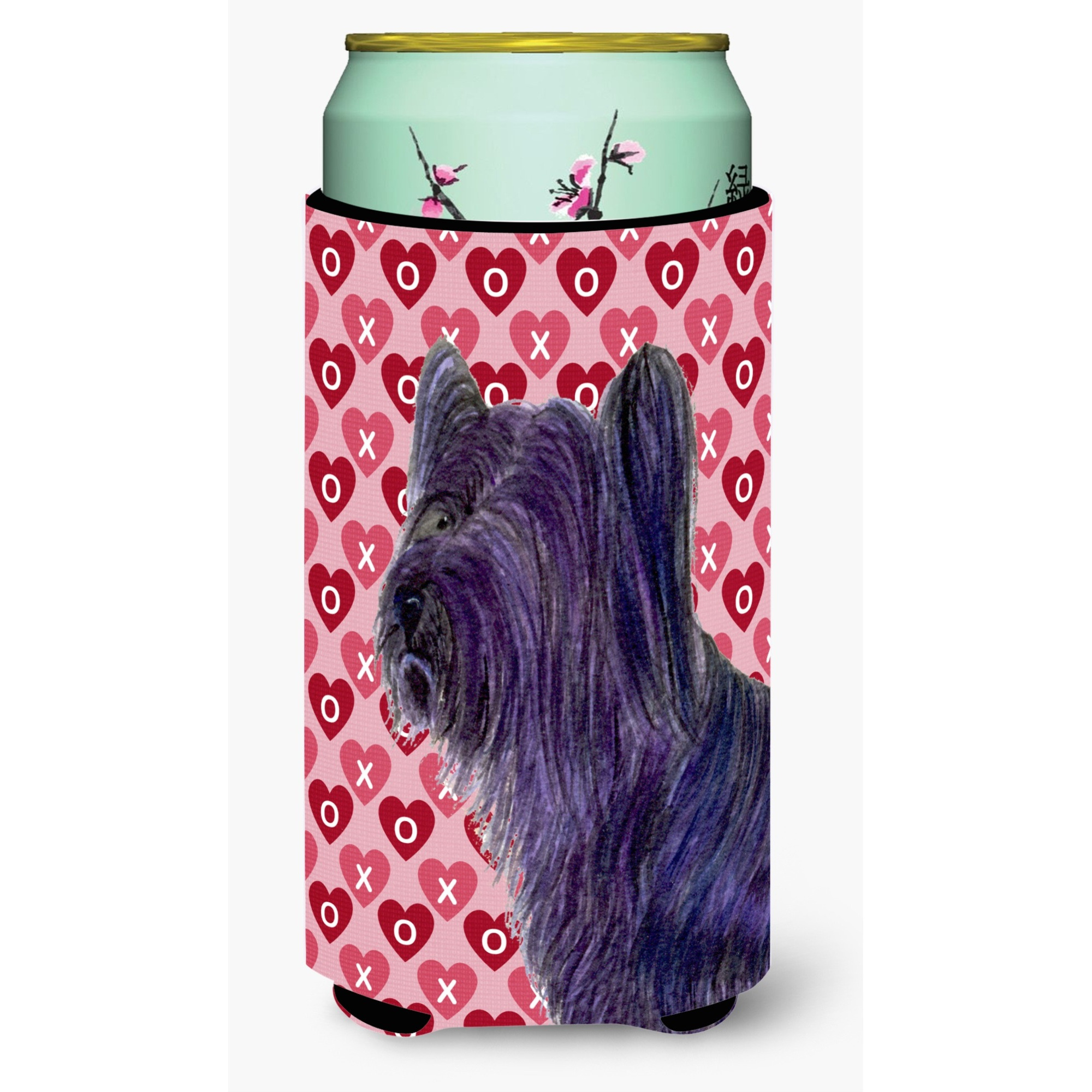 Skye Terrier Hearts Love and Valentine's Day Portrait  Tall Boy Beverage Insulator Beverage Insulator Hugger