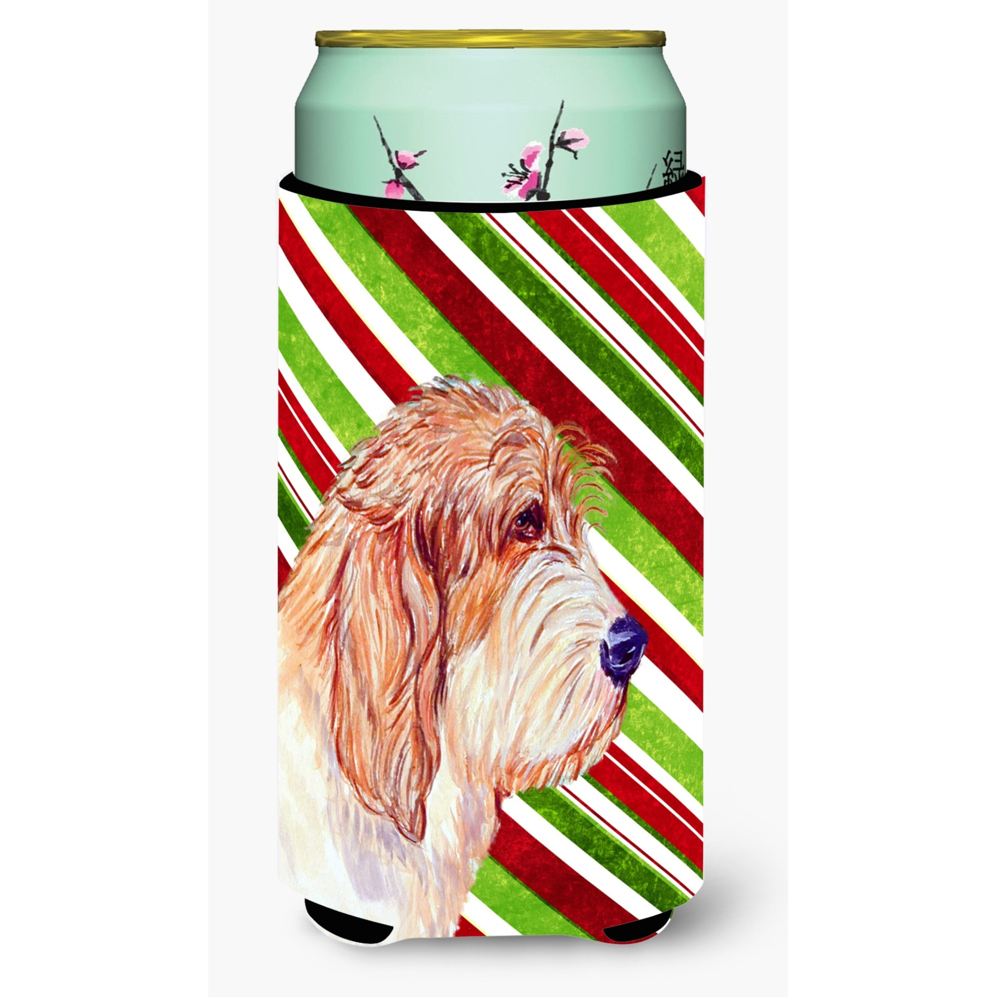 Petit Basset Griffon Vendeen Candy  Christmas  Tall Boy Beverage Insulator Beverage Insulator Hugger