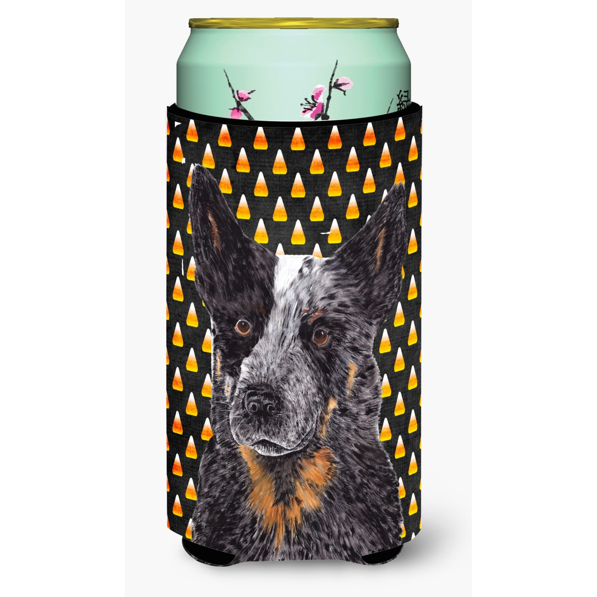 Australian Cattle Dog Candy Corn Halloween Portrait  Tall Boy Beverage Insulator Beverage Insulator Hugger