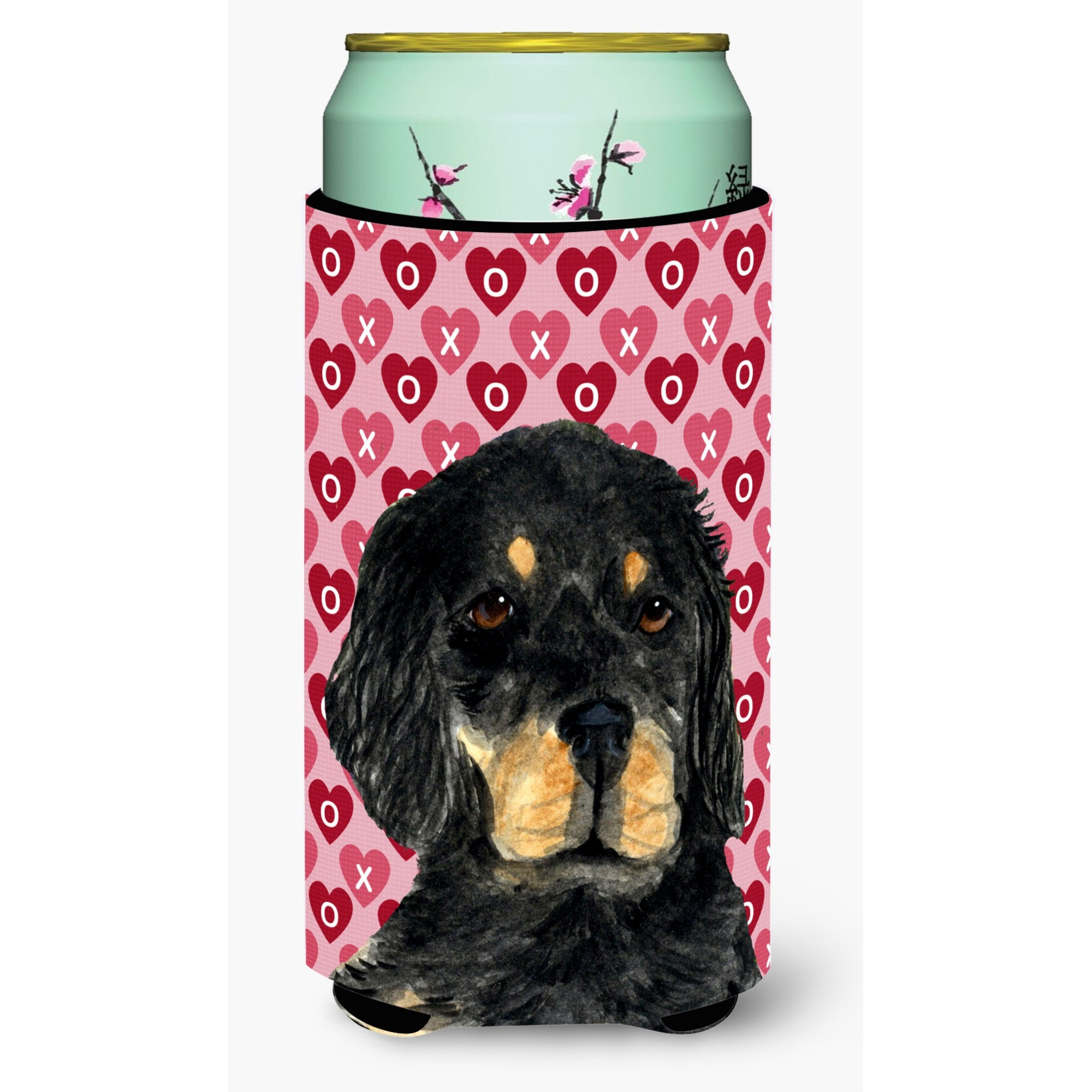 Gordon Setter Hearts Love and Valentine's Day Portrait  Tall Boy Beverage Insulator Beverage Insulator Hugger