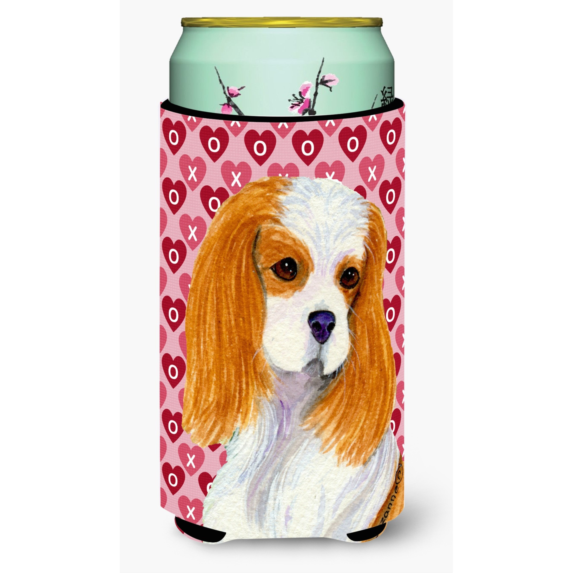 Cavalier Spaniel Hearts Love and Valentine's Day   Tall Boy Beverage Insulator Beverage Insulator Hugger