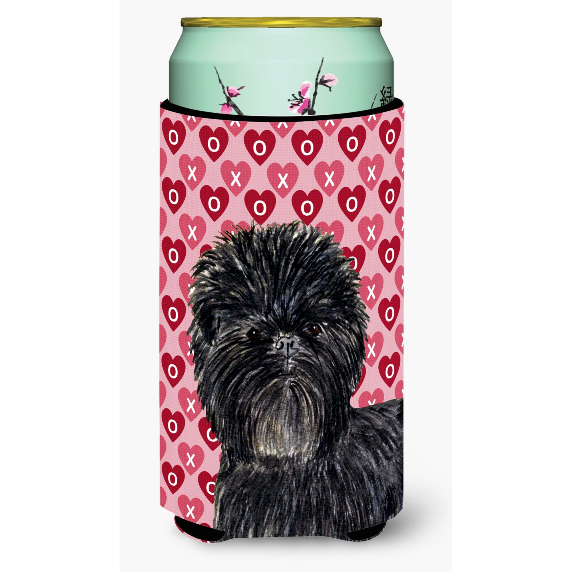 Affenpinscher Hearts Love and Valentine's Day Portrait  Tall Boy Beverage Insulator Beverage Insulator Hugger