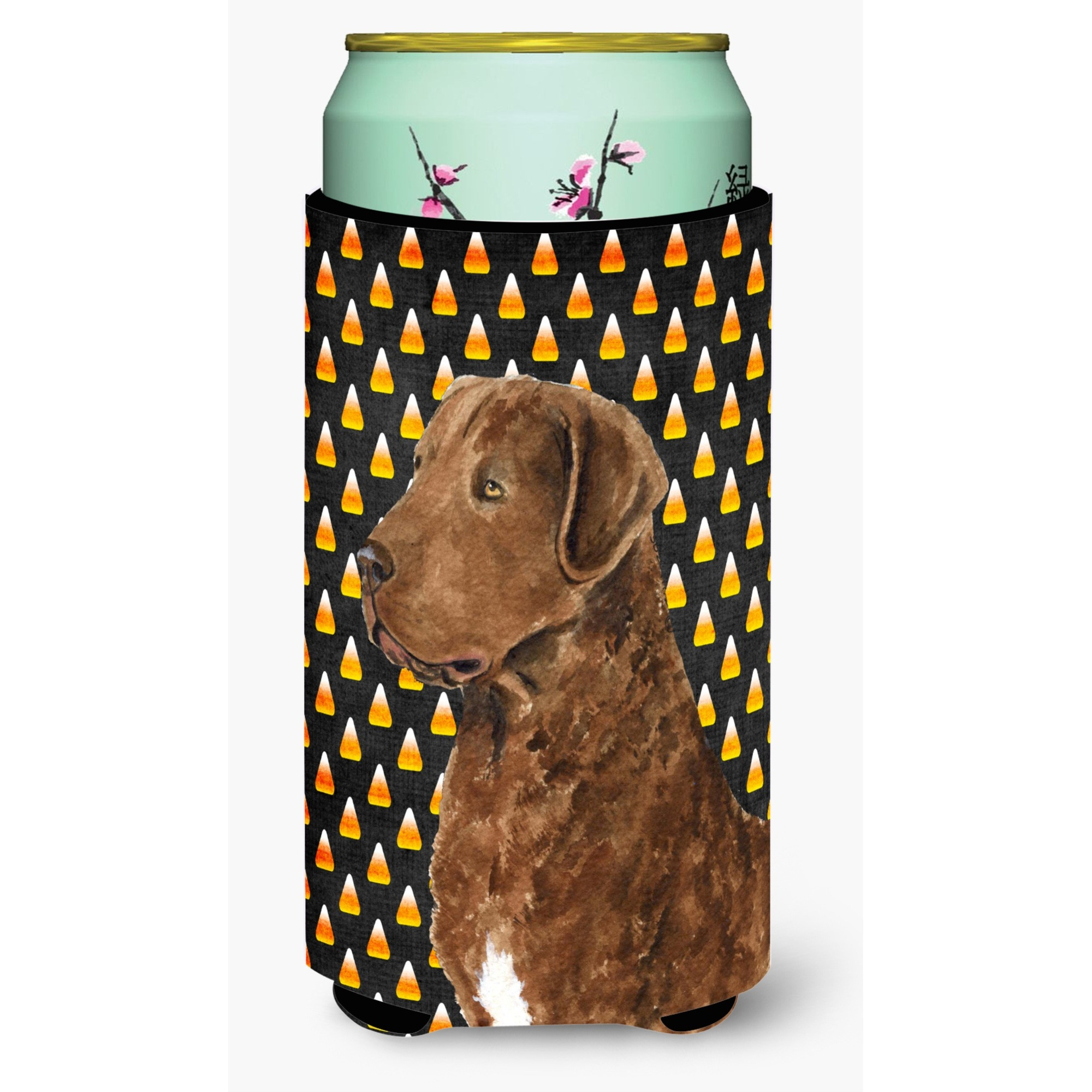 Chesapeake Bay Retriever Wheaten   Halloween Portrait  Tall Boy Beverage Insulator Beverage Insulator Hugger
