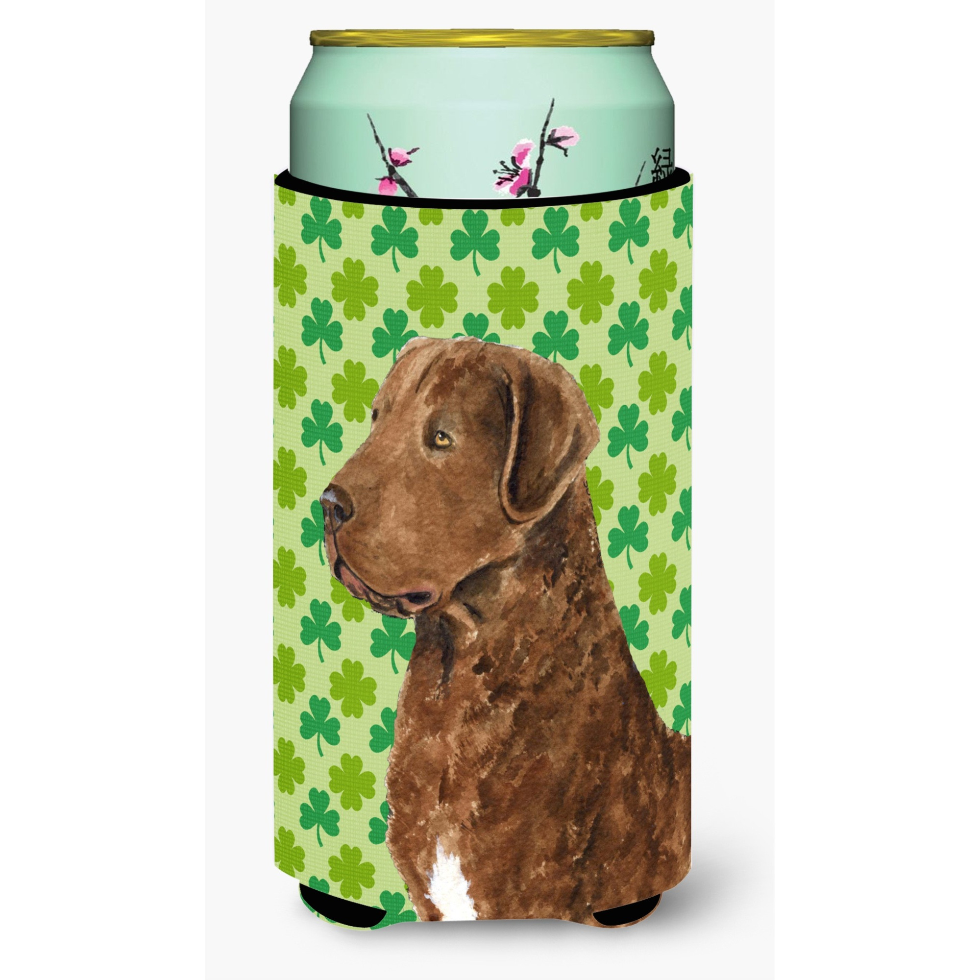 Chesapeake Bay Retriever St. Patrick's Day Shamrock Tall Boy Beverage Insulator Beverage Insulator Hugger