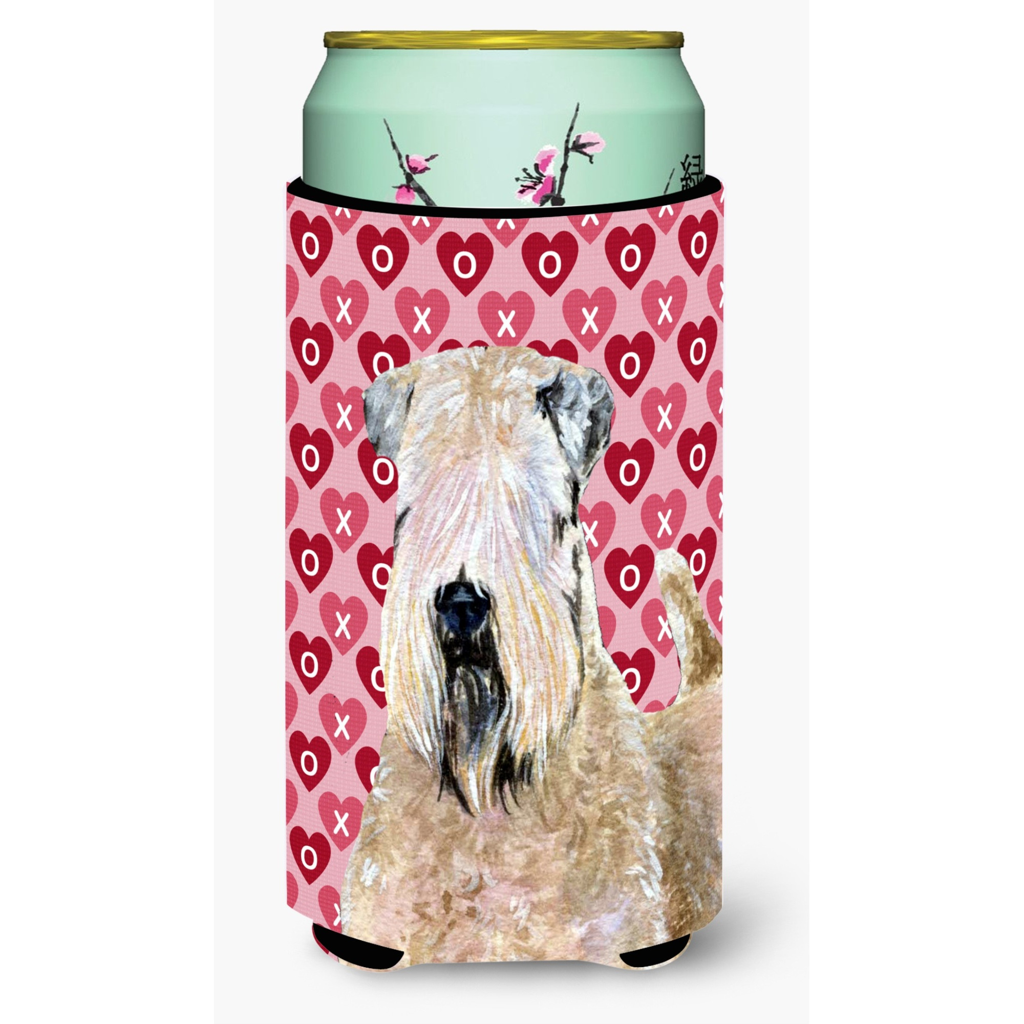 Wheaten Terrier Soft Coated Hearts Love Valentine's  Tall Boy Beverage Insulator Beverage Insulator Hugger