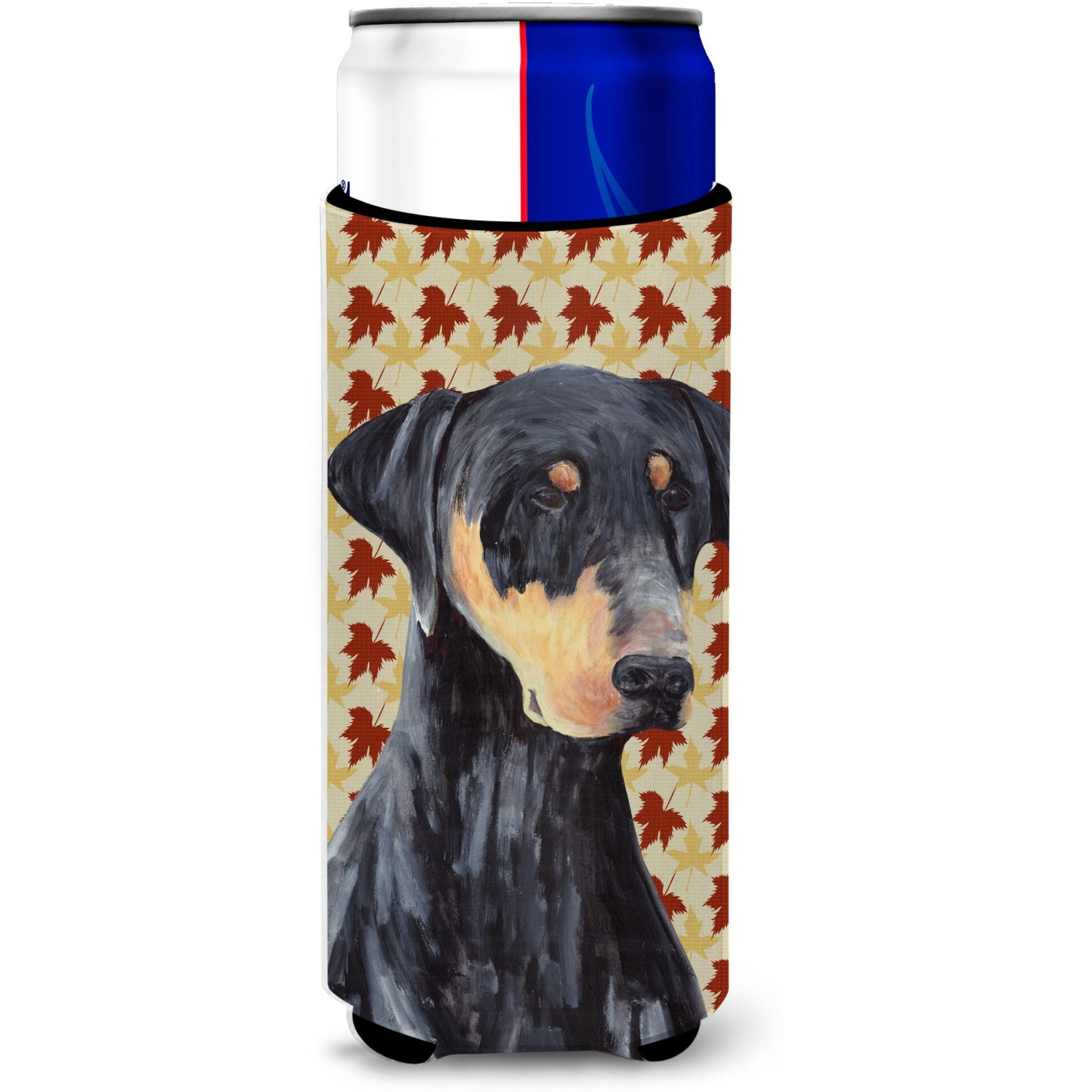 Doberman Fall Leaves Portrait Ultra Beverage Insulators for slim cans SC9217MUK