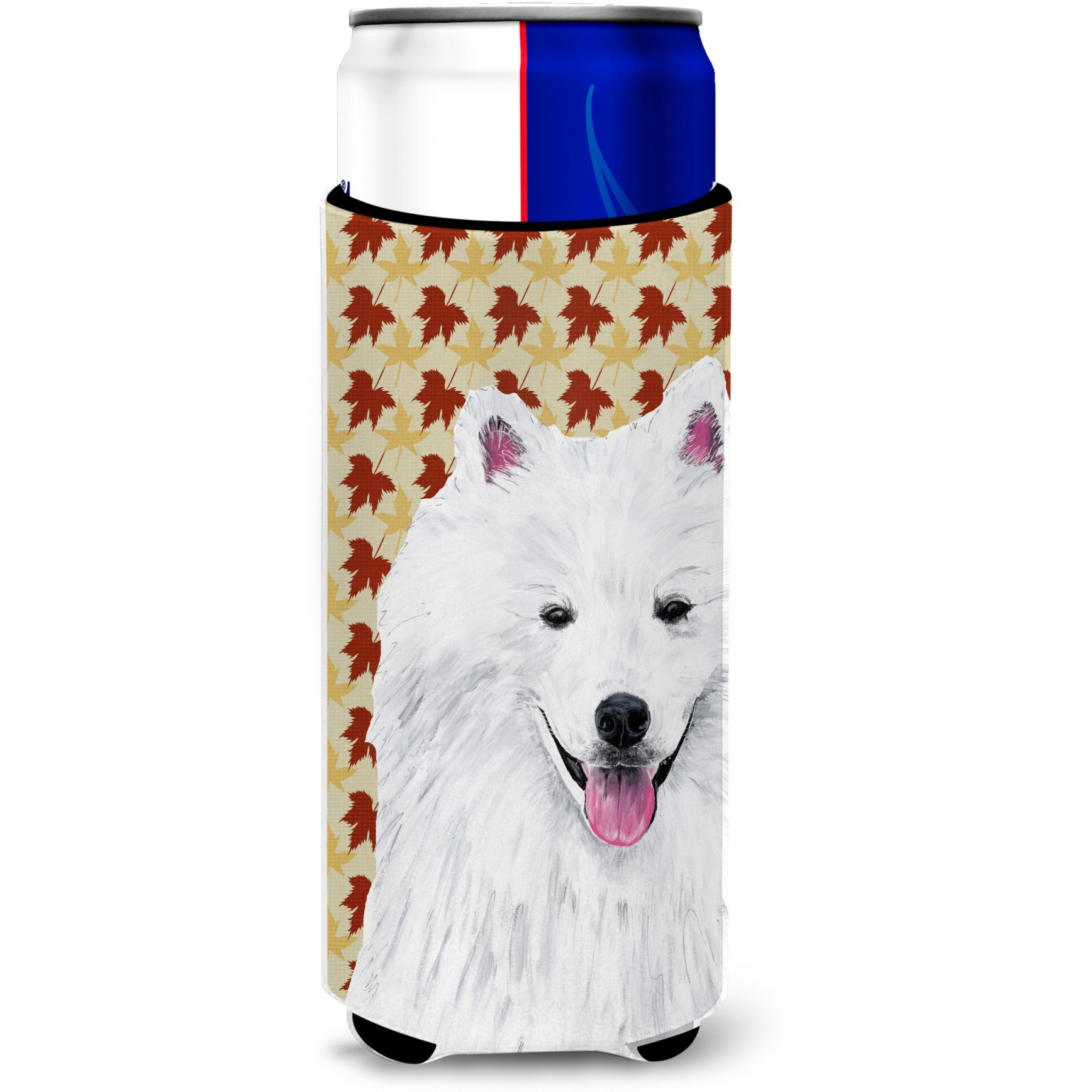 American Eskimo Fall Leaves Portrait Ultra Beverage Insulators for slim cans SC9218MUK