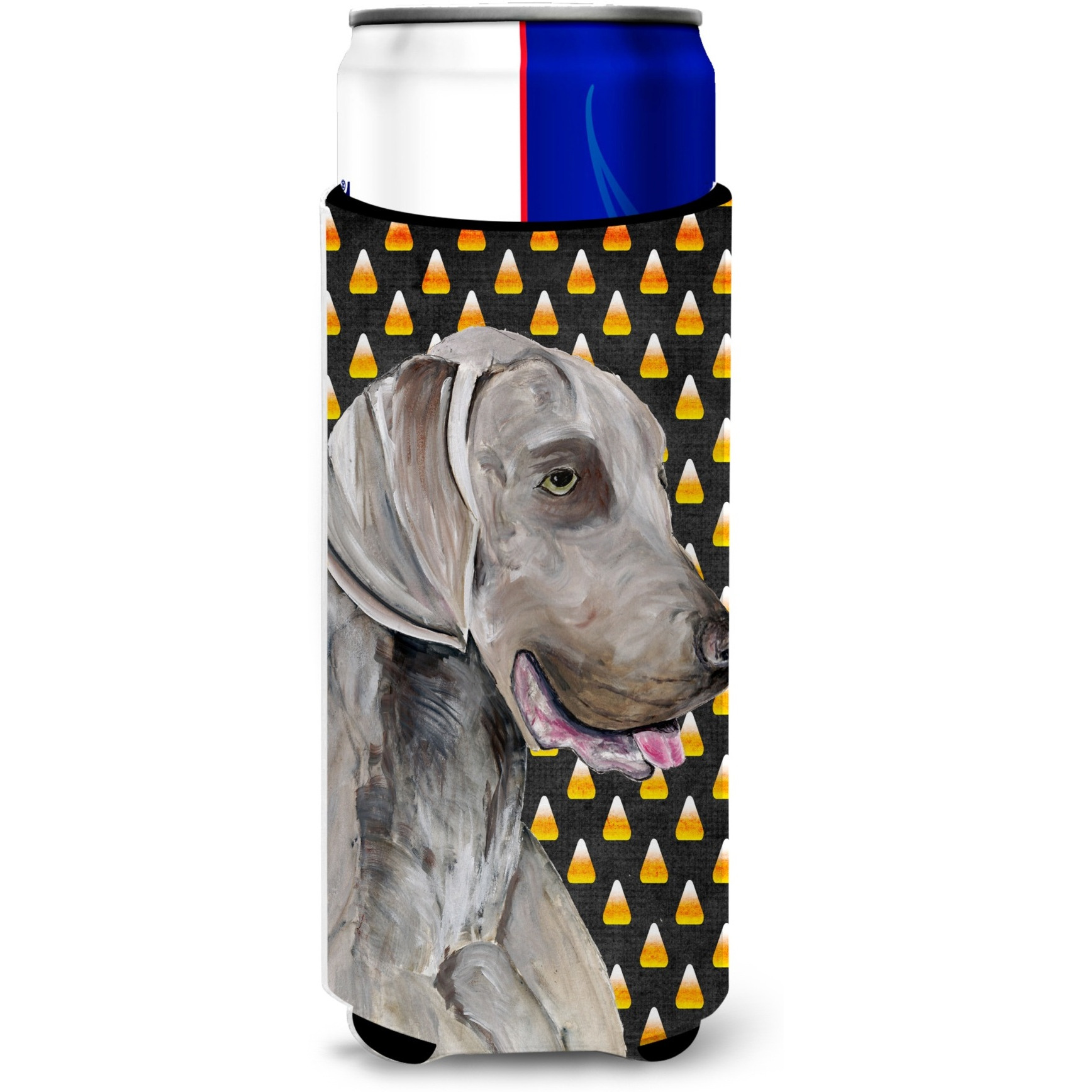 Weimaraner Candy Corn Halloween Portrait Ultra Beverage Insulators for slim cans SC9170MUK