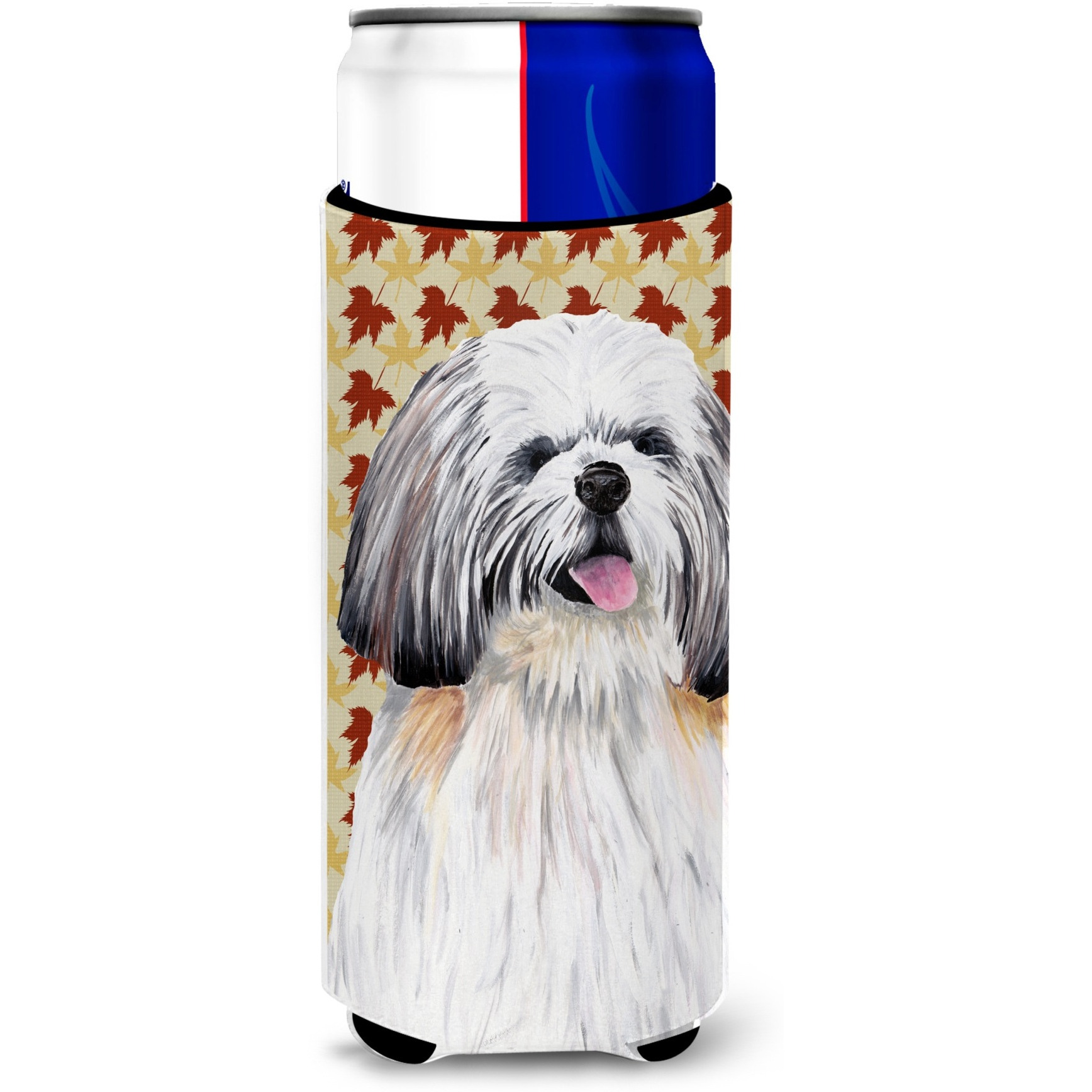 Shih Tzu Fall Leaves Portrait Ultra Beverage Insulators for slim cans SC9223MUK