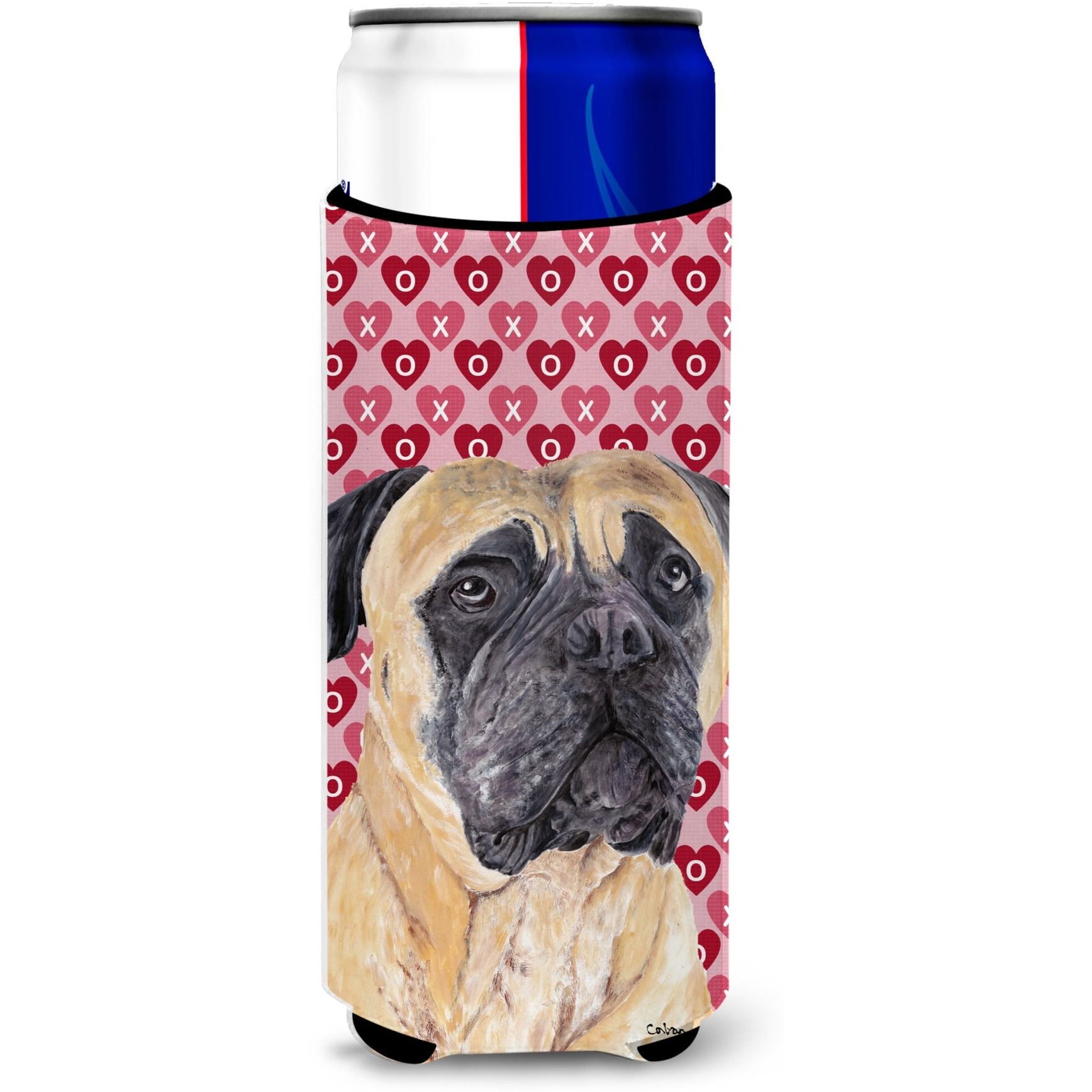 Mastiff Hearts Love and Valentine's Day Portrait Ultra Beverage Insulators for slim cans SC9255MUK
